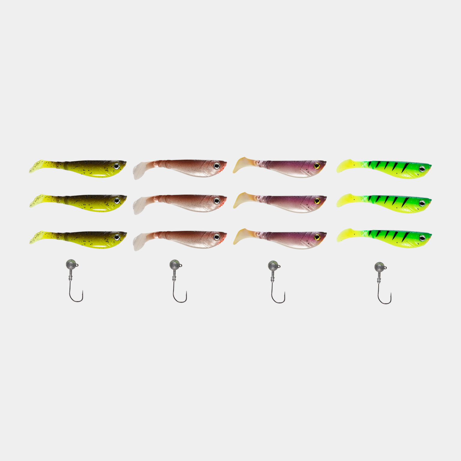 Pulse Shad Box 11cm Incl. Jigheads, jiggsett -