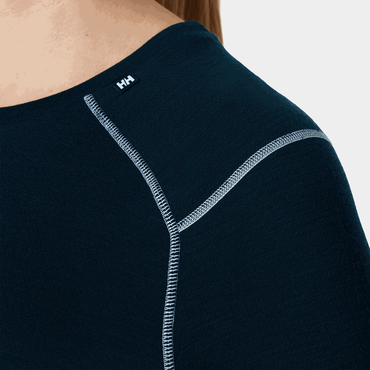 Pull en laine mérinos mi-lourde LIFA, col rond, pour femme - Bleu foncé