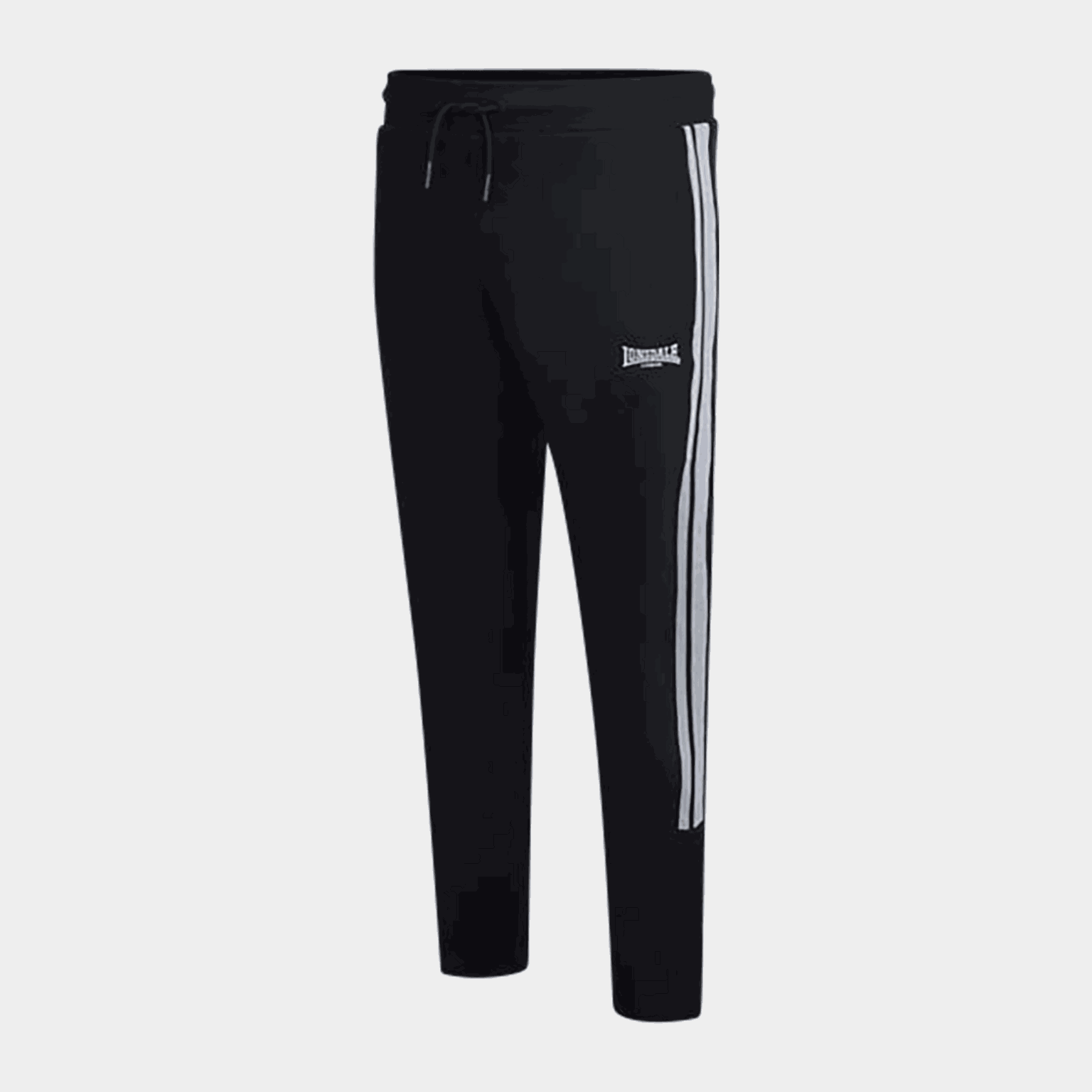 Calça de treino masculina com riscas duplas - preta