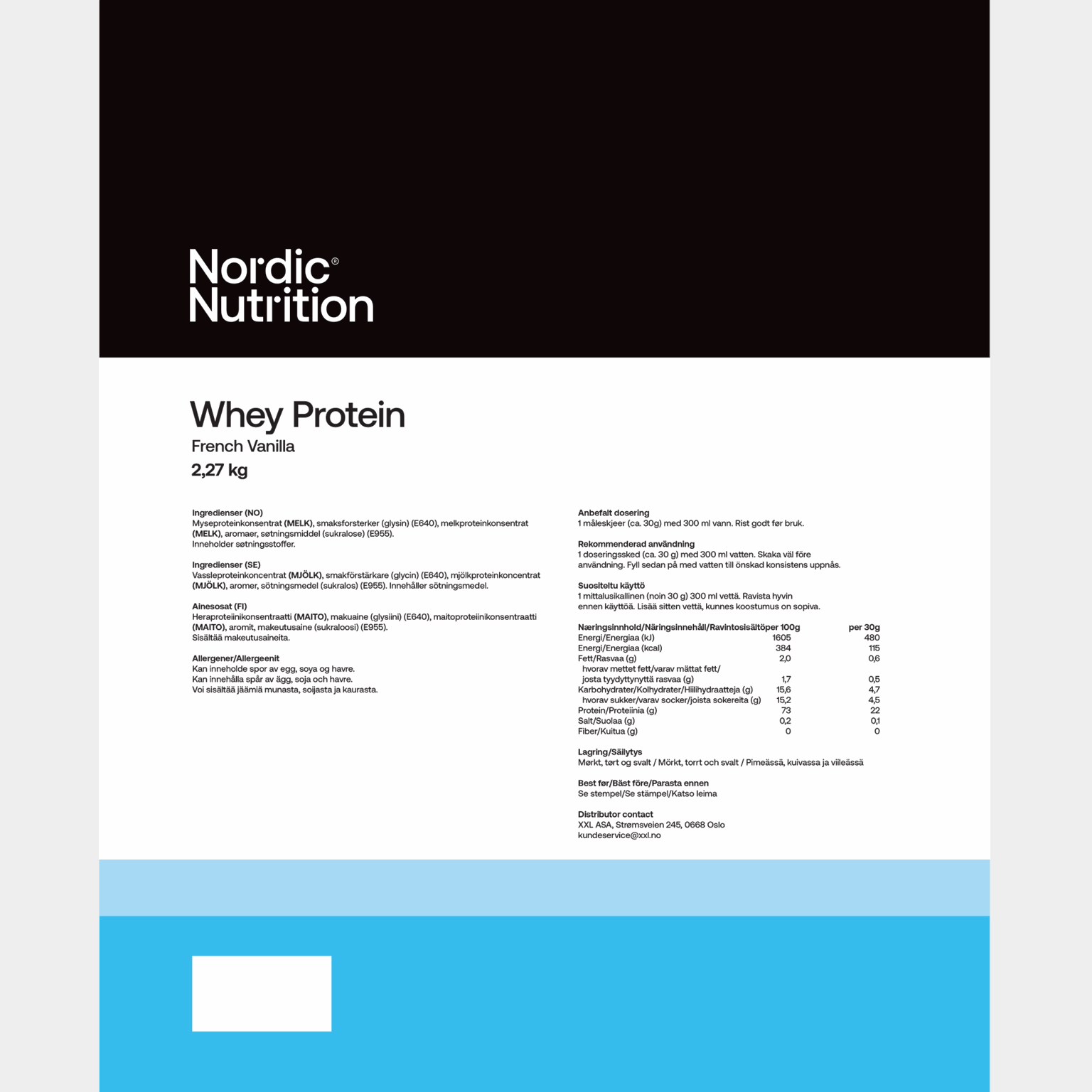 Proteinový doplněk - vanilka 2270 g, proteinový prášek -