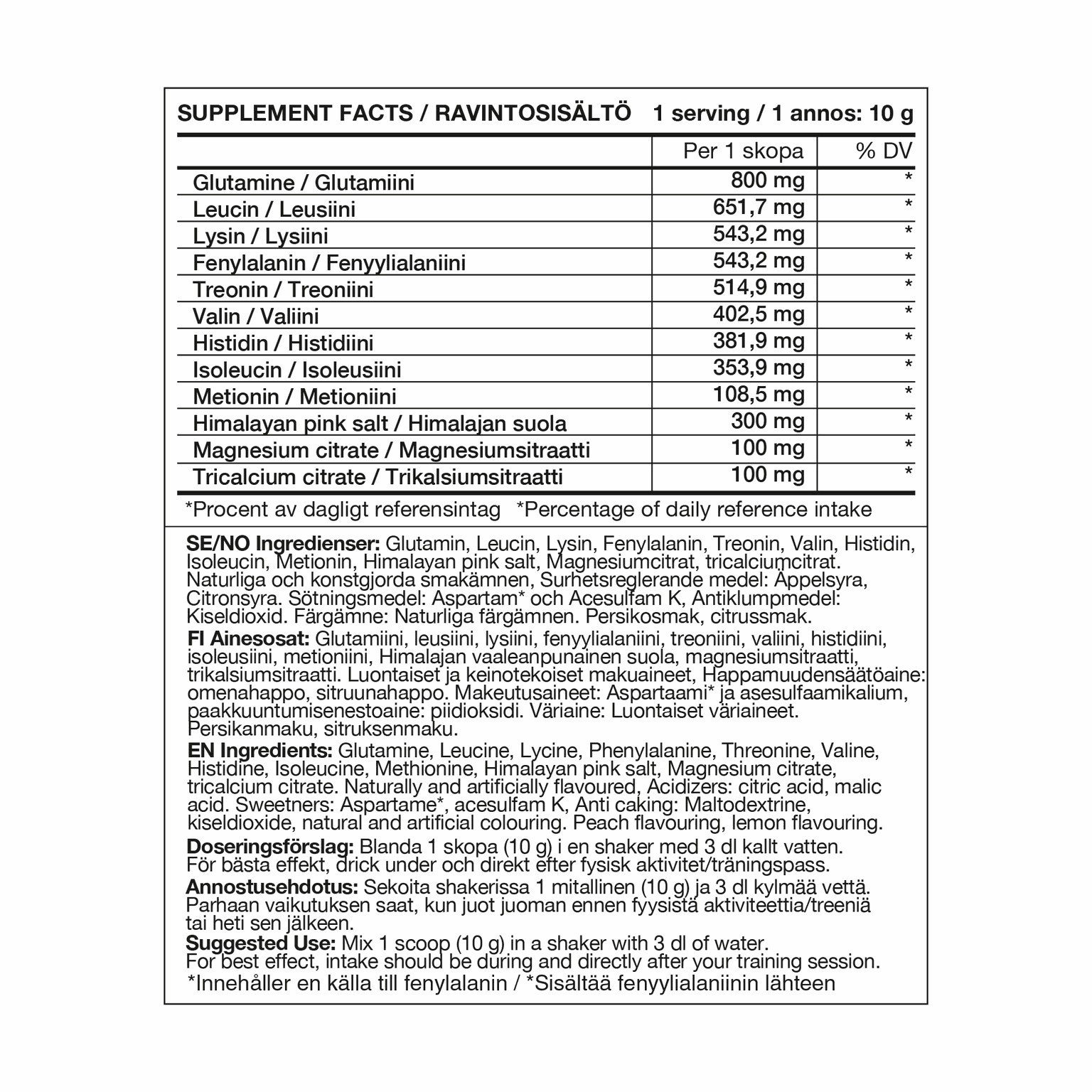 EAA + Elektrolity (Cytrusy i brzoskwinie (220 g), Napój sportowy) -