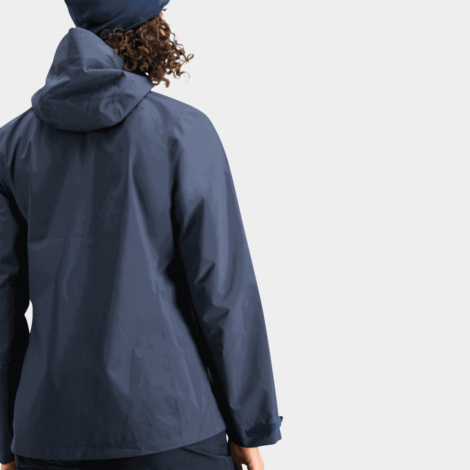  Jaqueta impermeável feminina da Velum - azul escuro