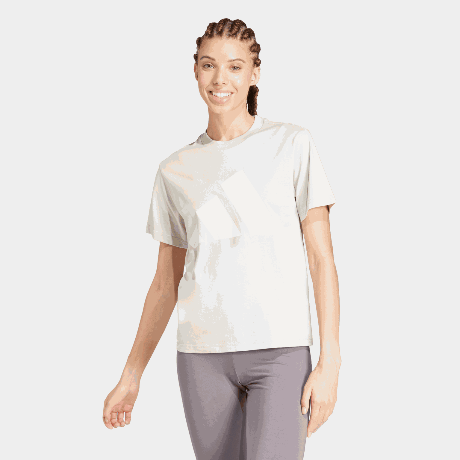  T-shirt en coton Essentials avec grand logo, T-shirt femme