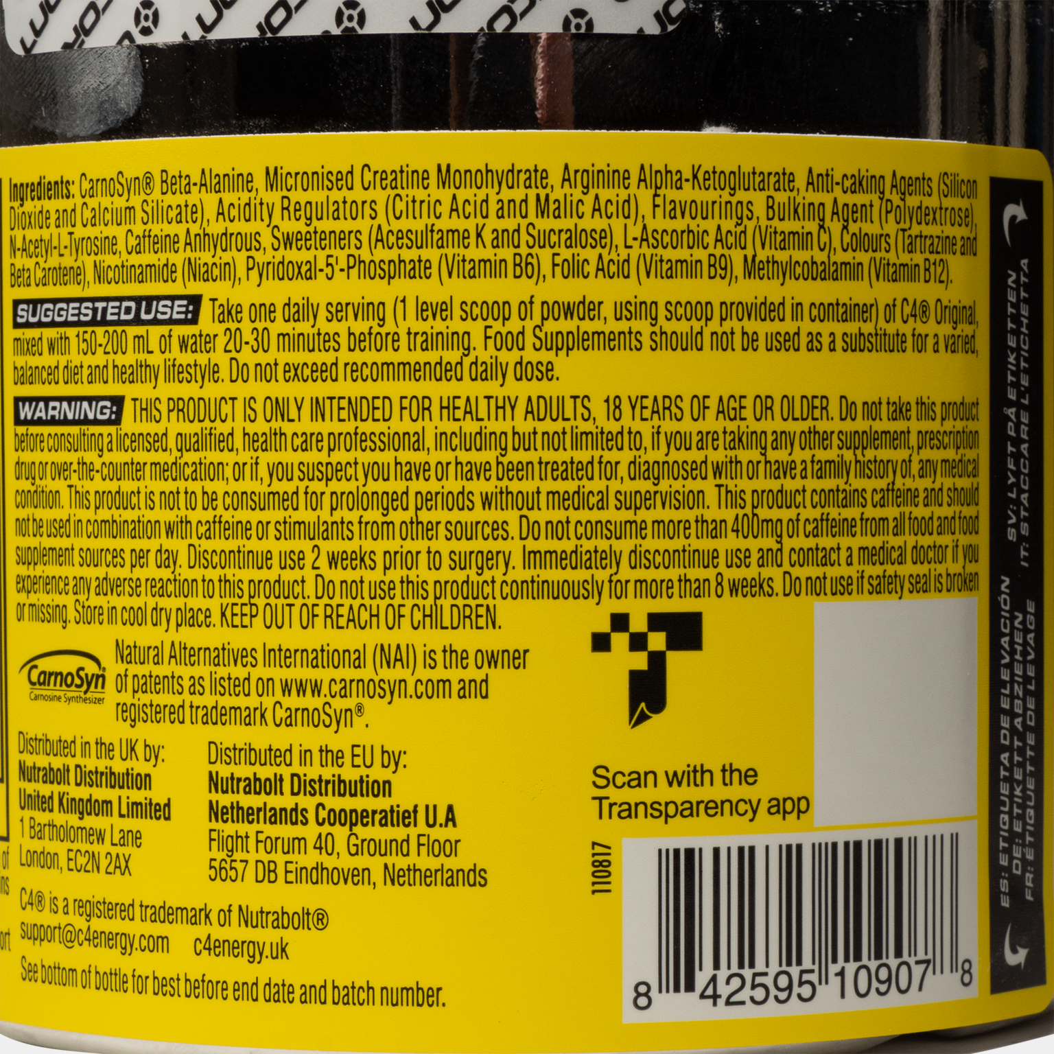 Pulverizador de preentrenamiento C4 Original Orange -