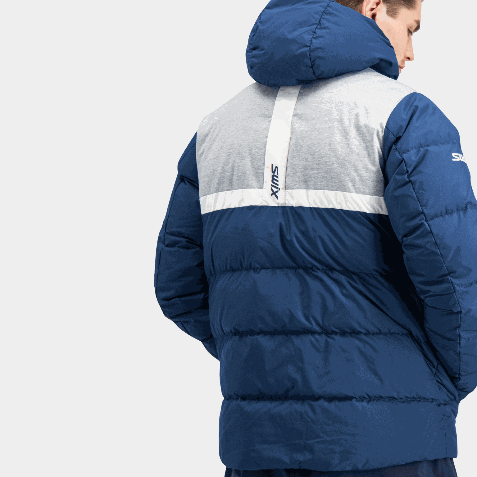  Jaqueta acolchoada masculina Swix Focus 23/24 azul escuro