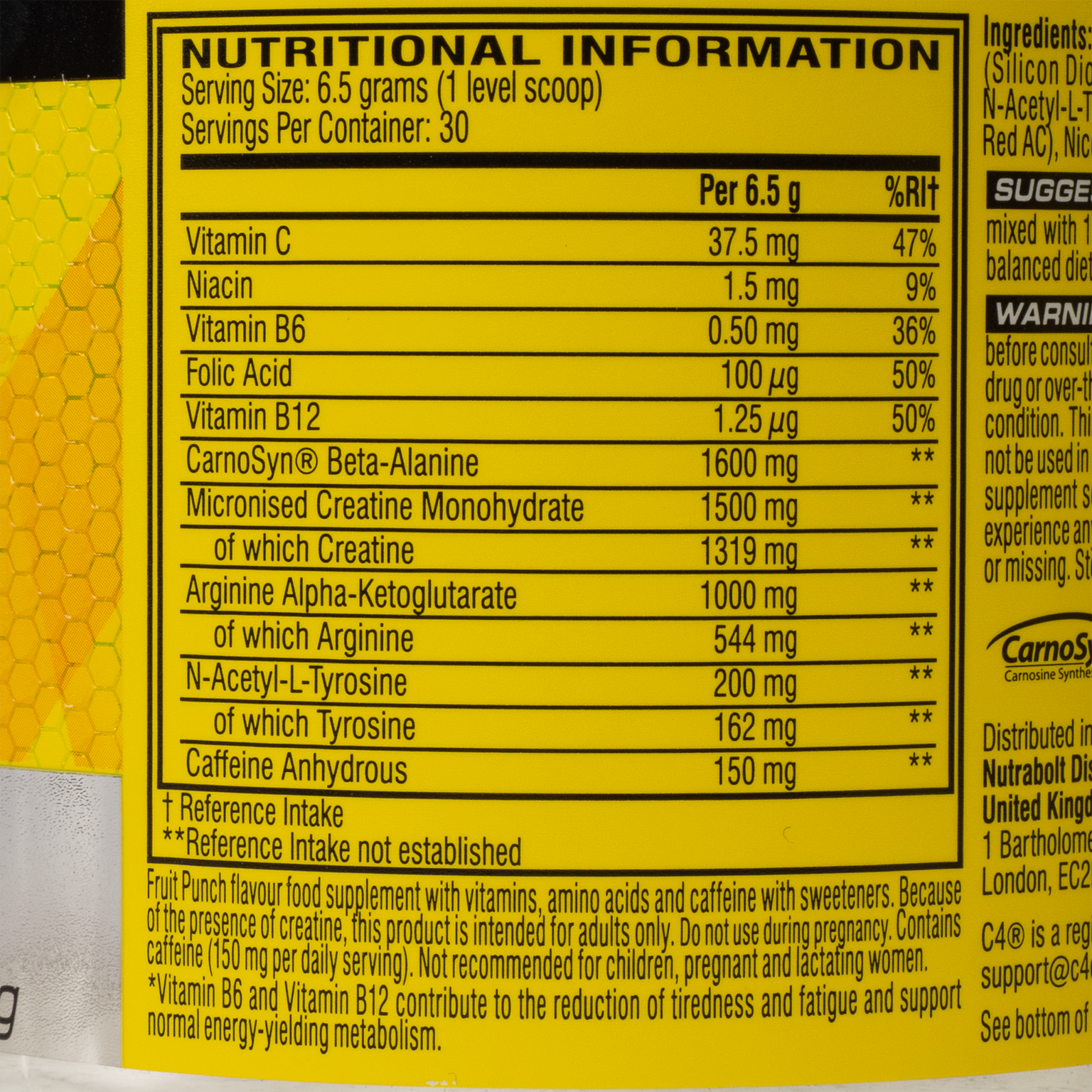 C4 Original Fruit Punch, Spray pre-allenamento -