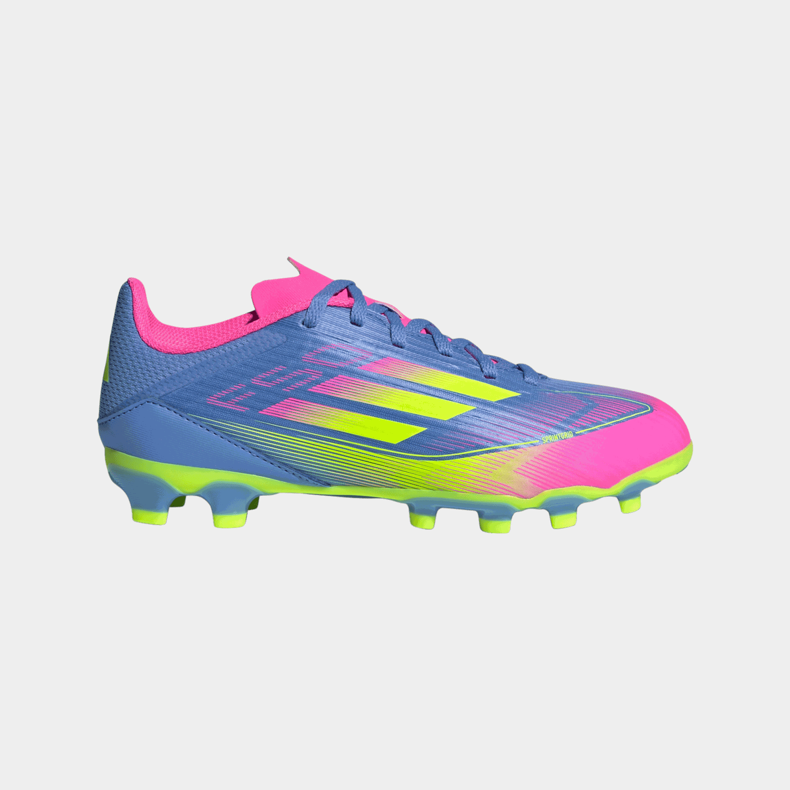 F50 League MG Q2 25 voetbalschoenen voor natuur- en kunstgras, juniormaat - blauw