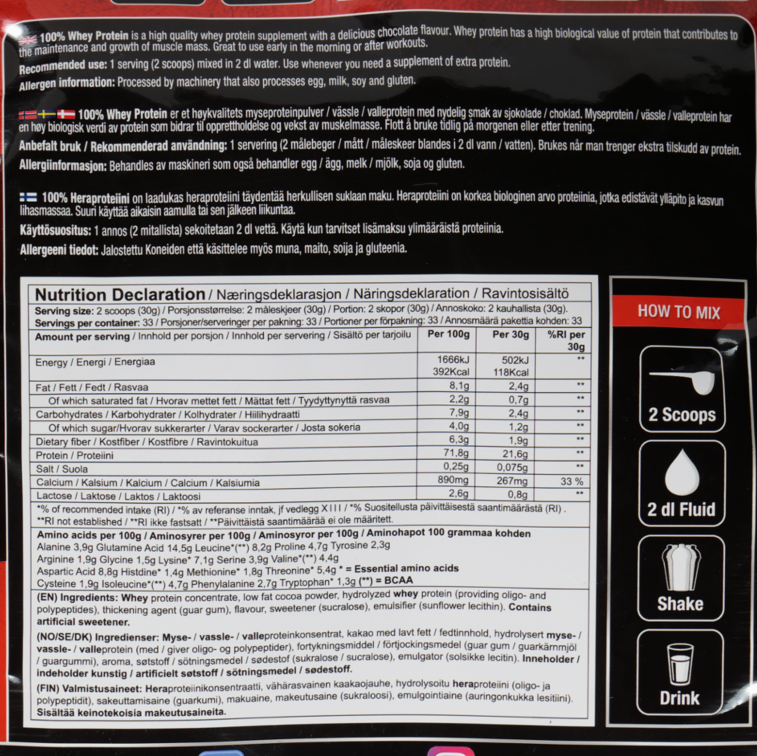 100% wei-eiwitpoeder, 1 kg
