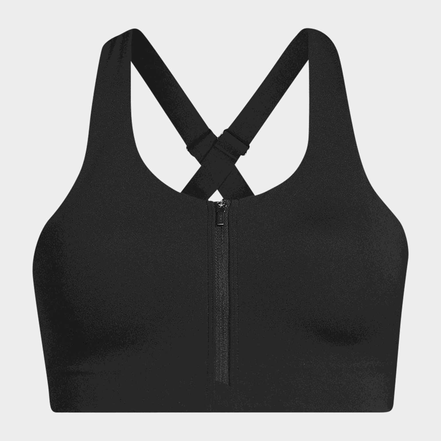 Impact Zip Sports Bra, sports-BH, dame - Svart