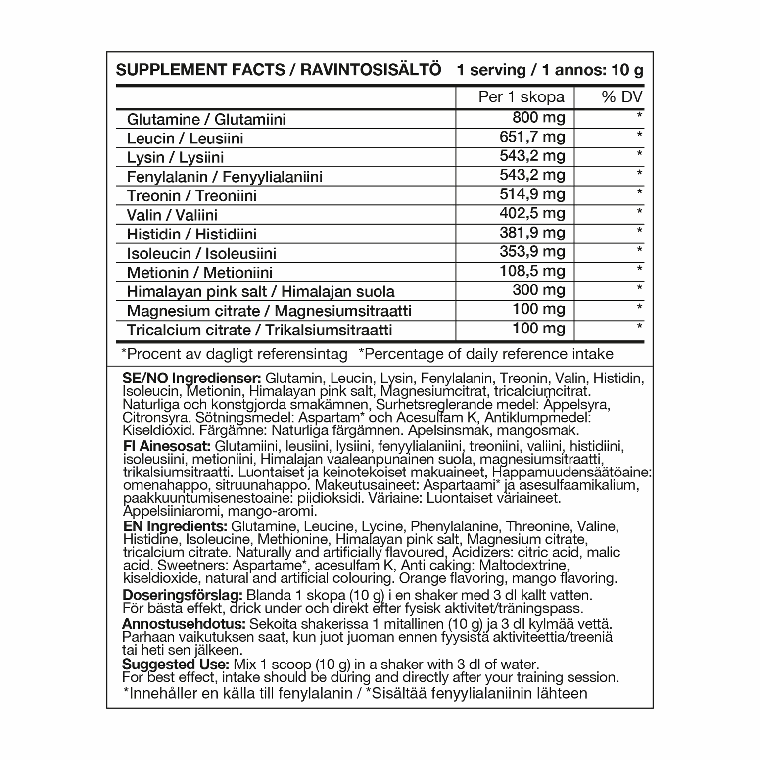  EAA + Elektrolity (Napój sportowy o smaku pomarańczy i mango (220 g)) -