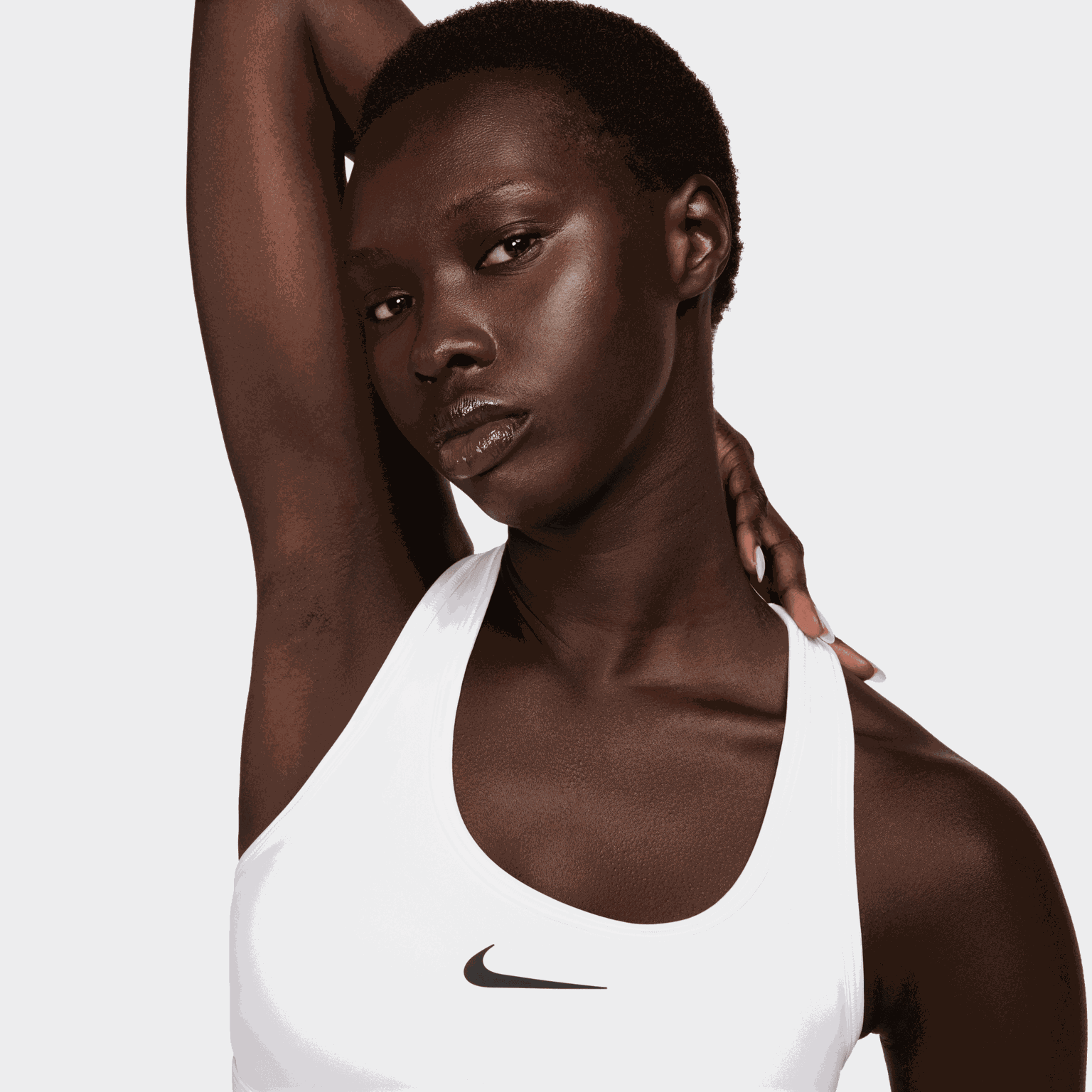 Sportovní podprsenka Swoosh Medium, Dámská sportovní podprsenka