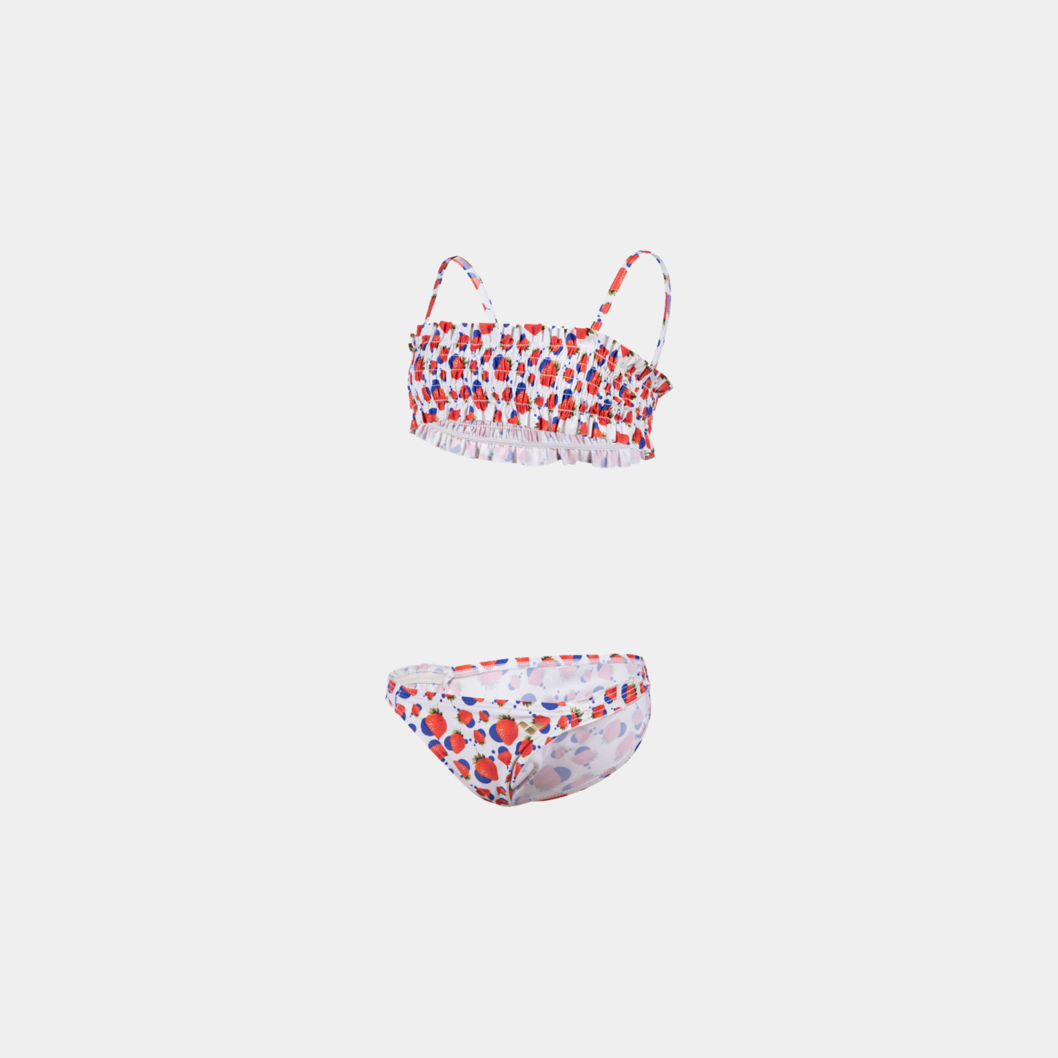  Bikini vintage bandeau, młodzieżowe bikini - białe
