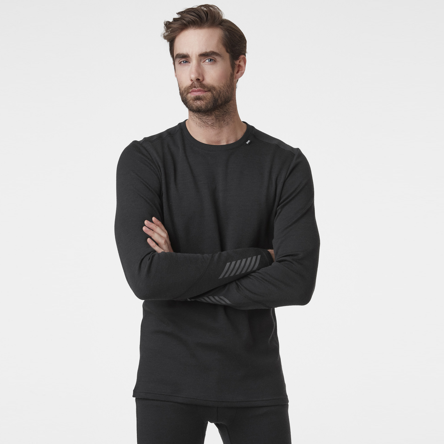  Pull en laine mérinos mi-lourd pour homme Lifa Merino – Noir