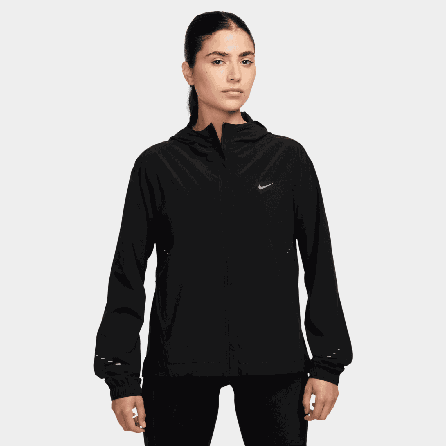 Jaqueta de corrida feminina dobrável Swift Repel - Preta