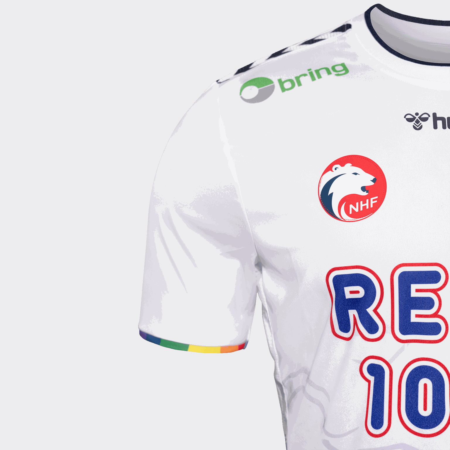 NHF 24 3rd Kit Jersey Short Sleeve, håndballdrakt, herre - Hvit