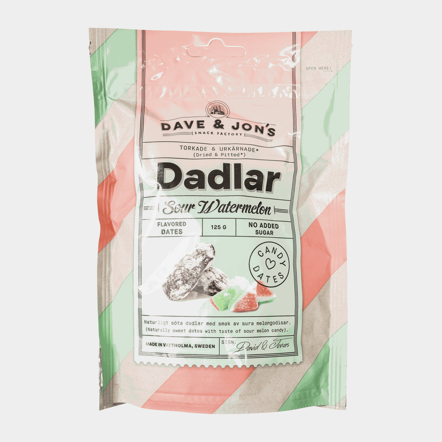 Dave & Jon's Sour Watermelon 125 g, dadler -