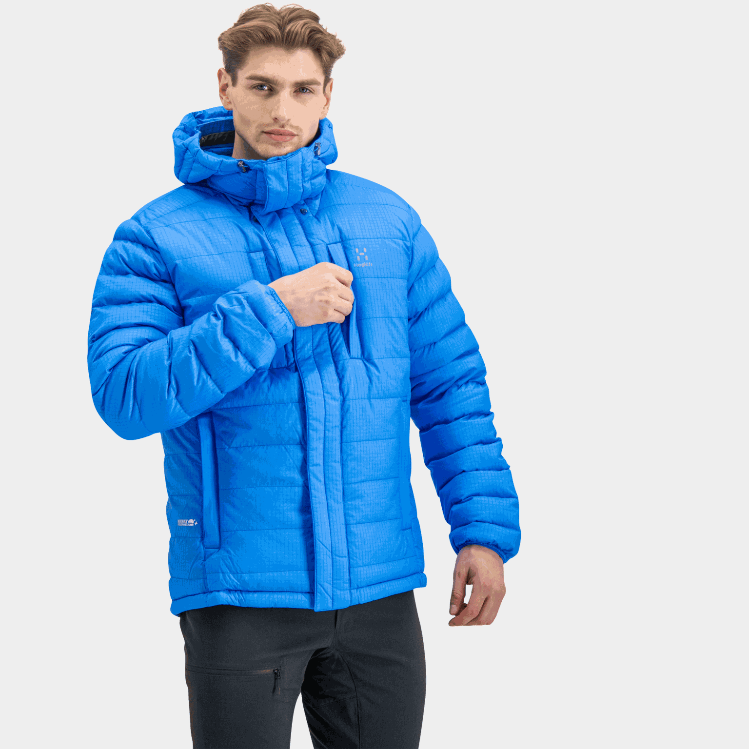  Doudoune homme fiable à capuche – bleue