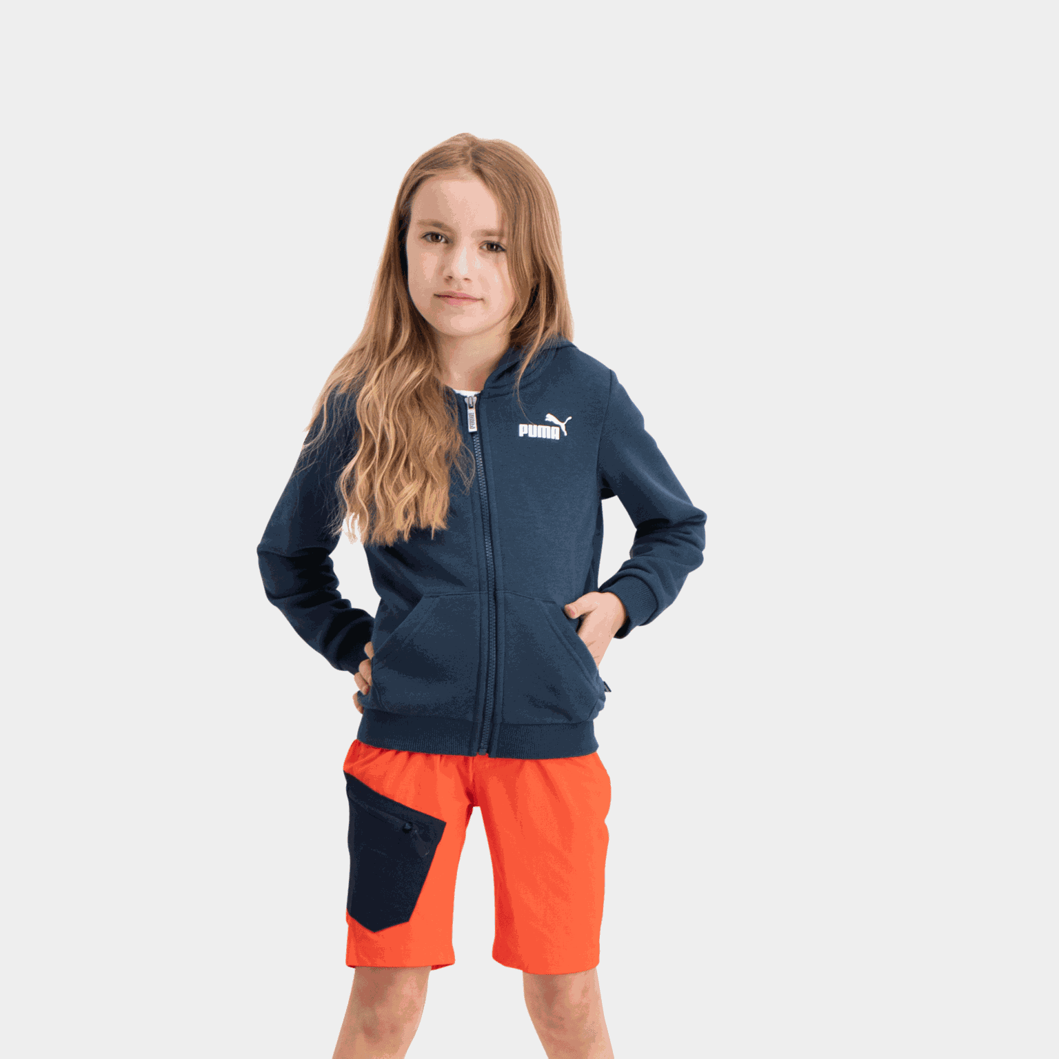  ESS Small Logo FZ TR Kindersweatshirt – Blauw