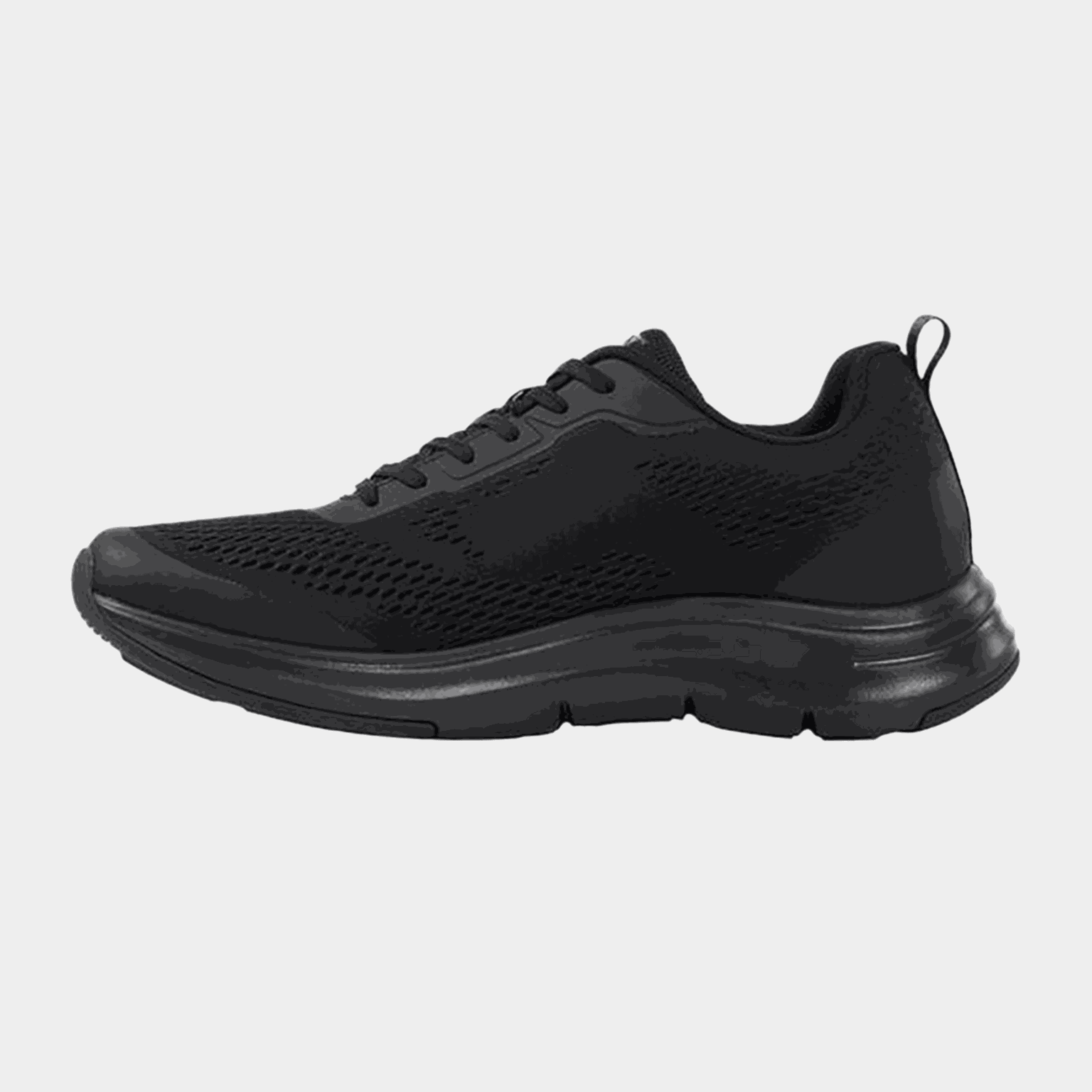  Casual sneakers voor heren met gebogen ondersteuning en E-mesh - Zwart