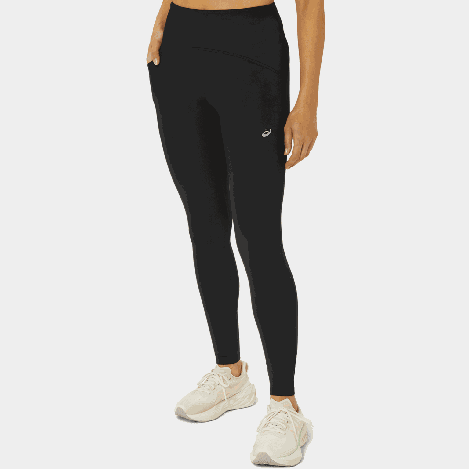 Collant de course taille haute Road, collant de running, femme - noir