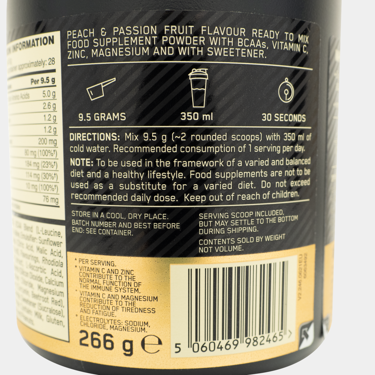 Gold Standard BCAA 266g, suplement diety