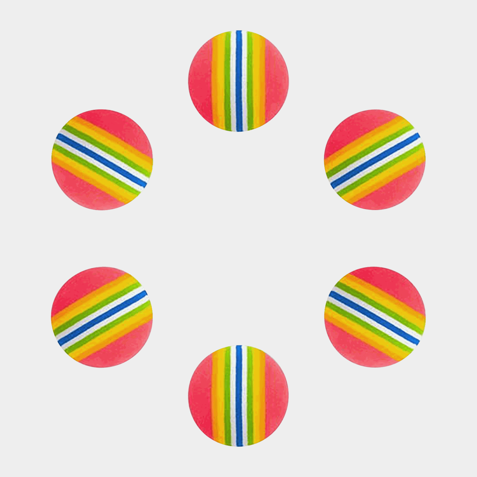  Set van 6 schuimrubberen golfballen, oefenballen voor golf - meerkleurig