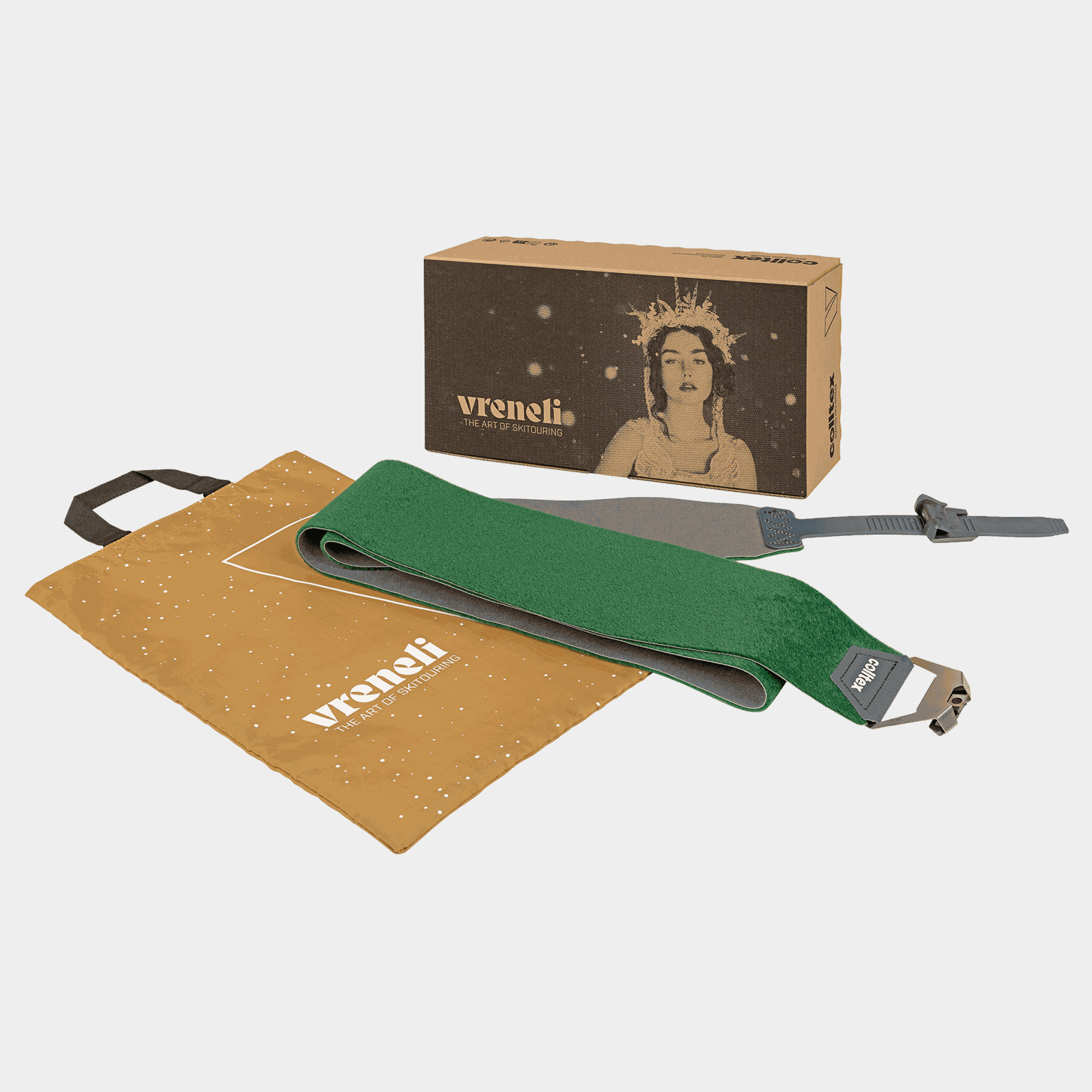 Protetores de esqui alpino VRENELI CRYSTAL 120 mm (24/25 mm) – verde