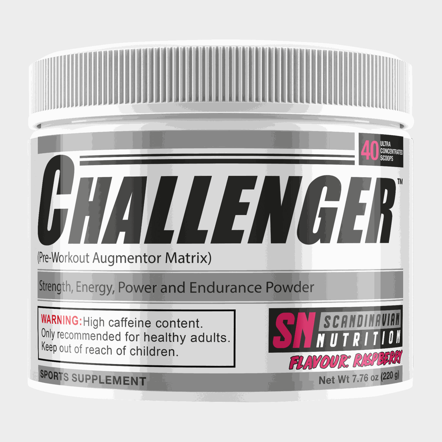  Challenger (Malina (220 g), Proszek przedtreningowy) -