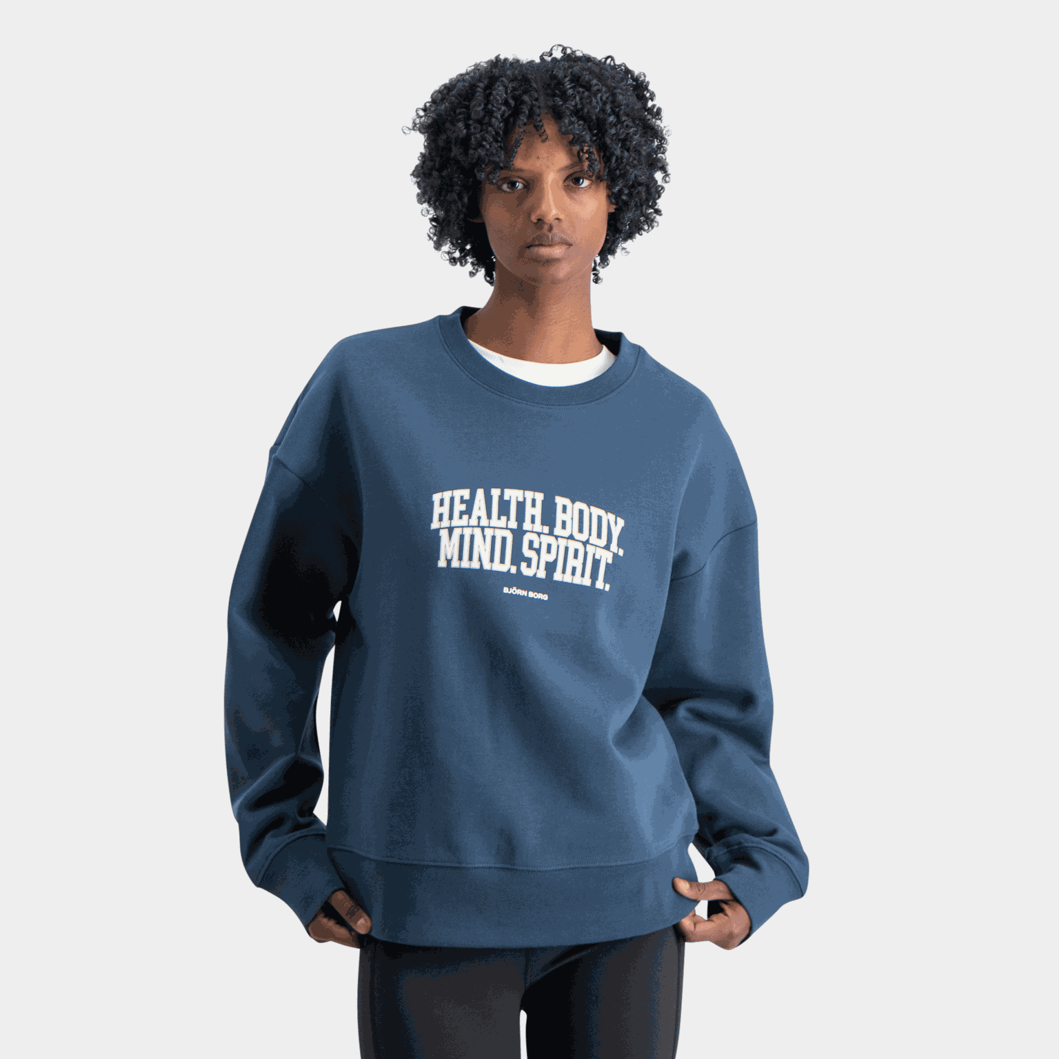 Sweat-shirt Borg Boyfriend Crew pour femme