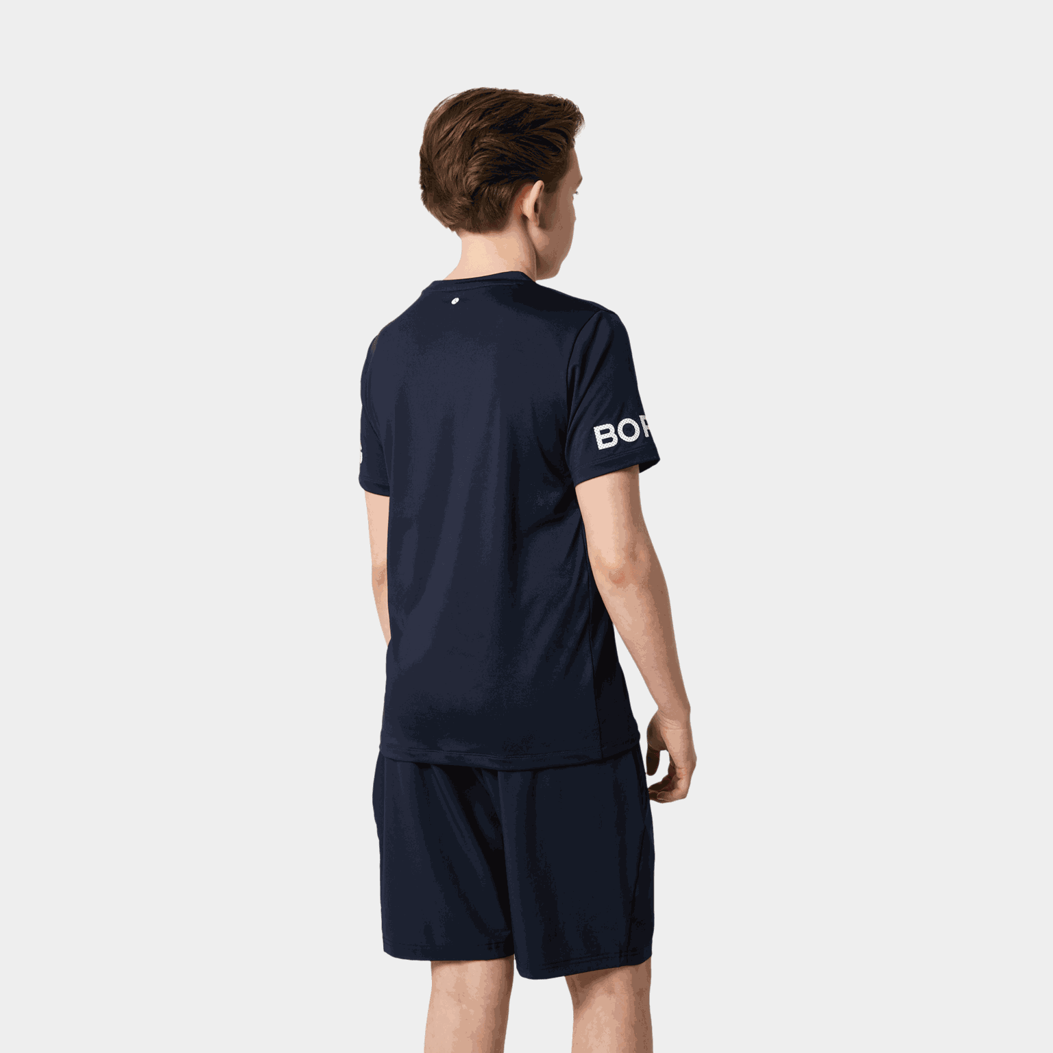  Camiseta Borg, tamanho infantil – azul escuro