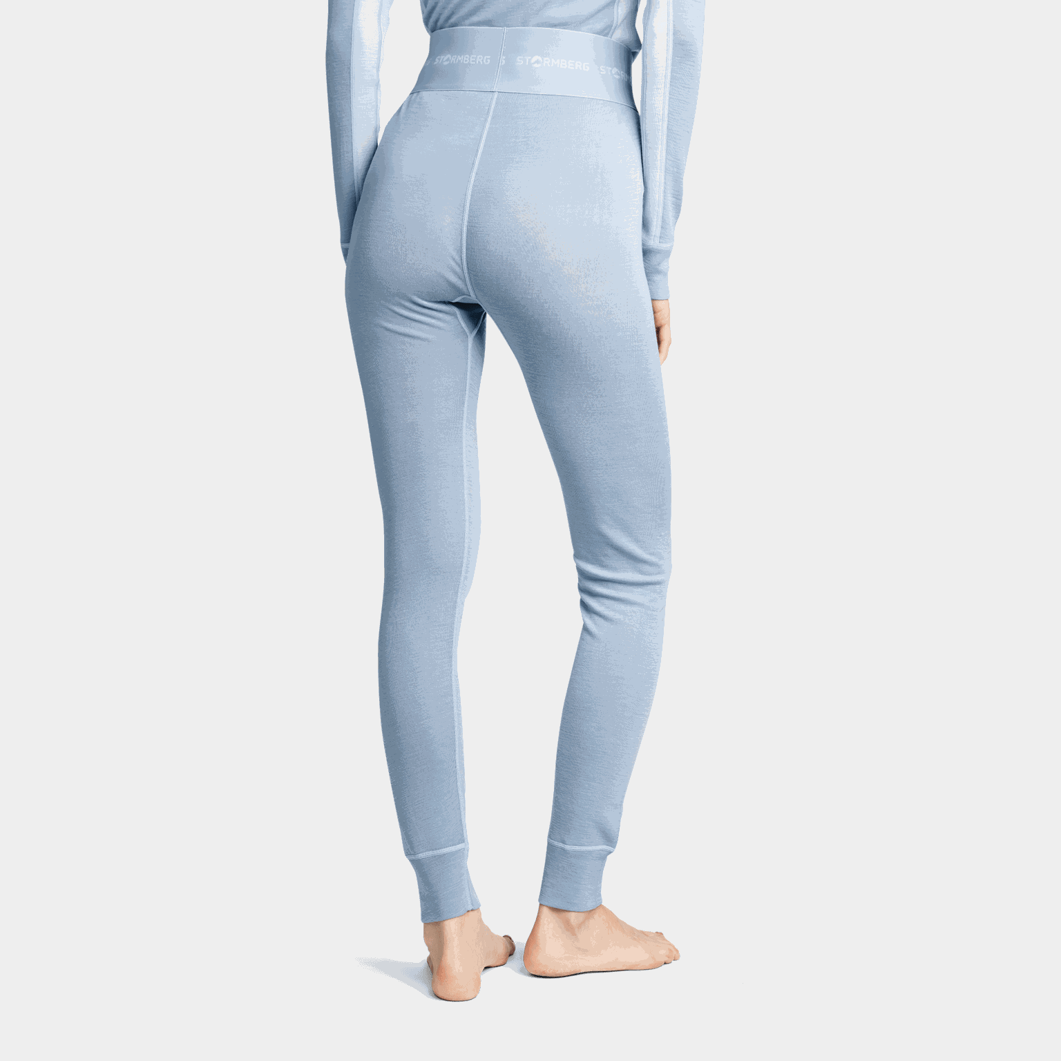 Laajias Merino wollen lange broek voor dames - Blauw