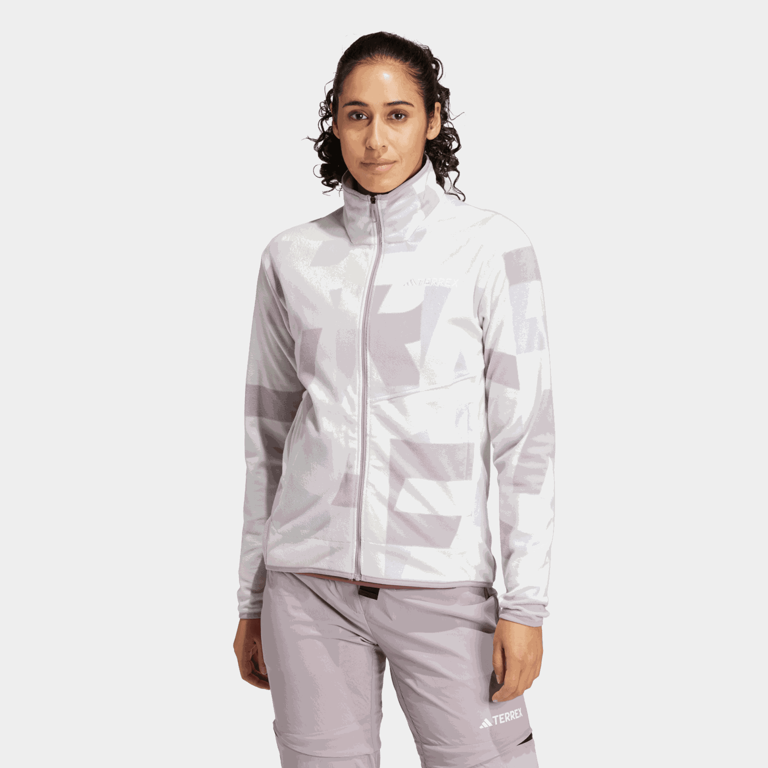 Terrex Multi Printed Full-Zip Fleece Jacket, fleecejakke, dame - Flerfarget