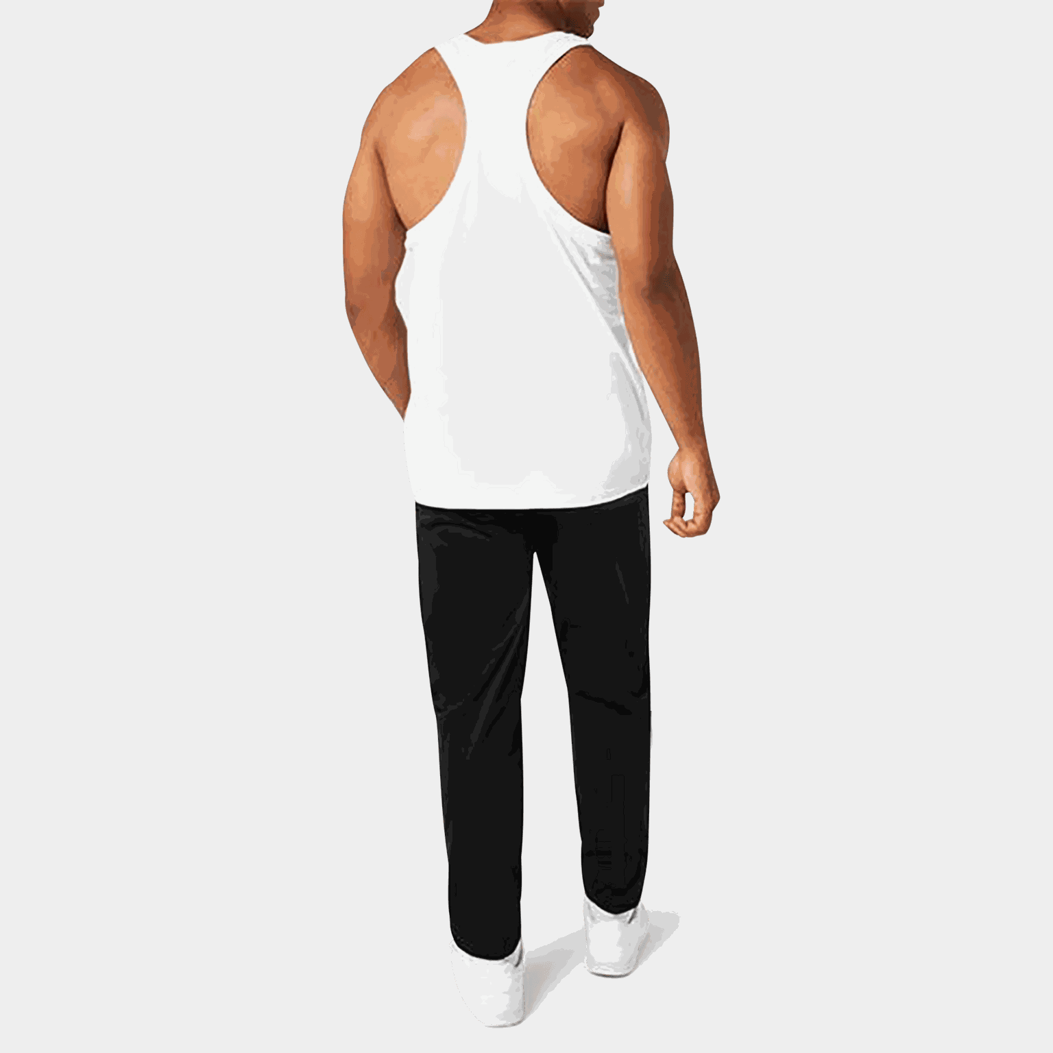 Calça de treino masculina em poliéster - preta