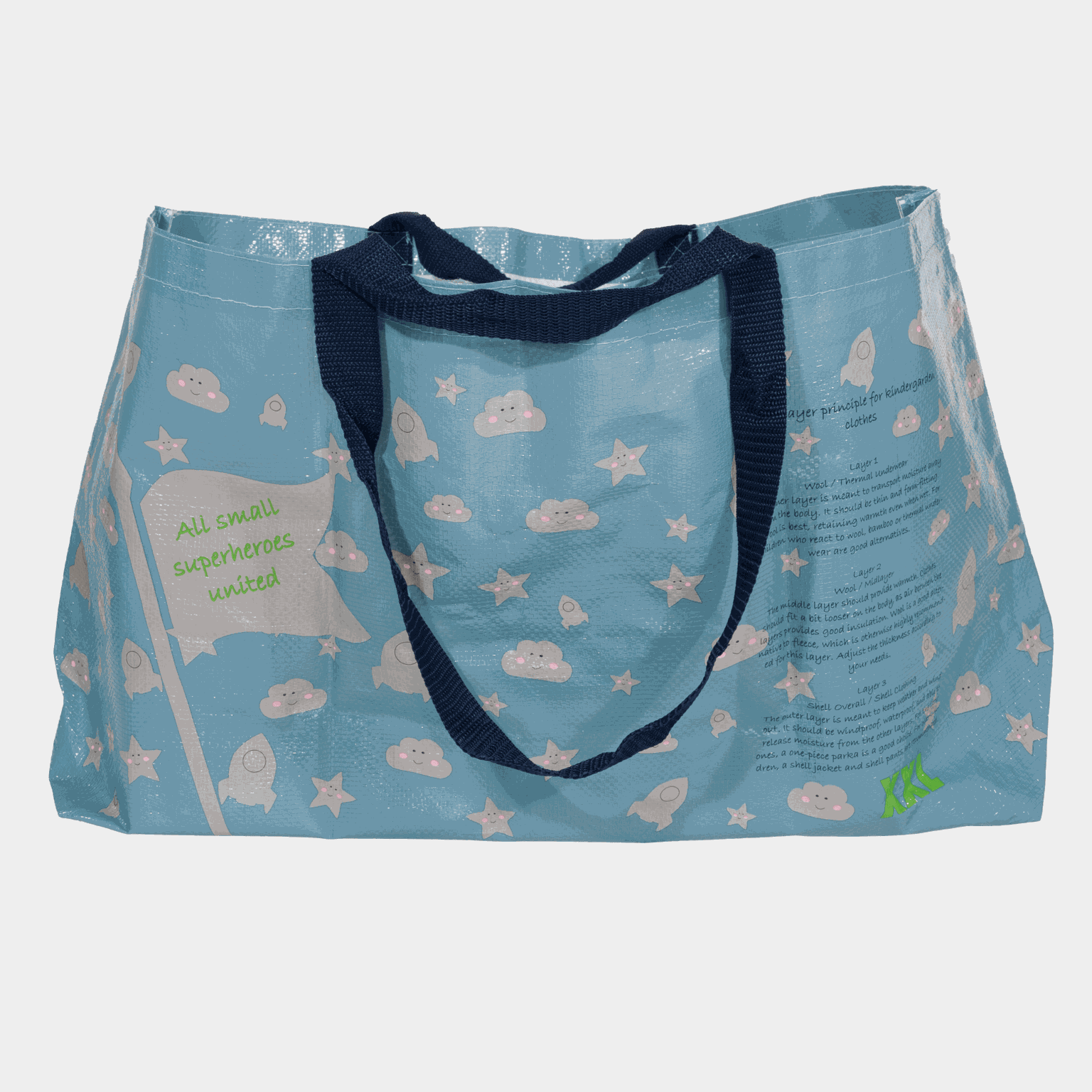  Bolsa para jardim de infância, bolsa de armazenamento – azul