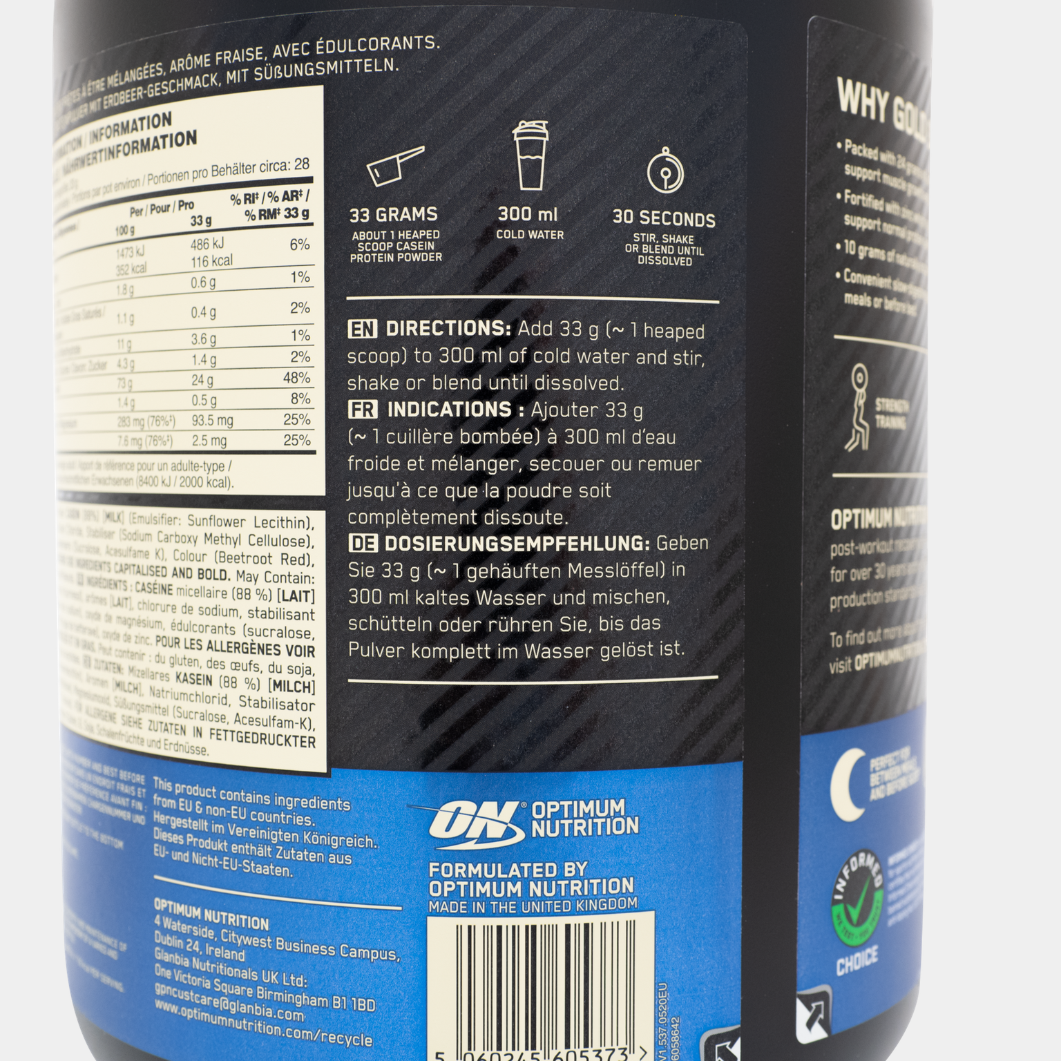 100 % Casein Gold Standard 908 g, proteinpulver -