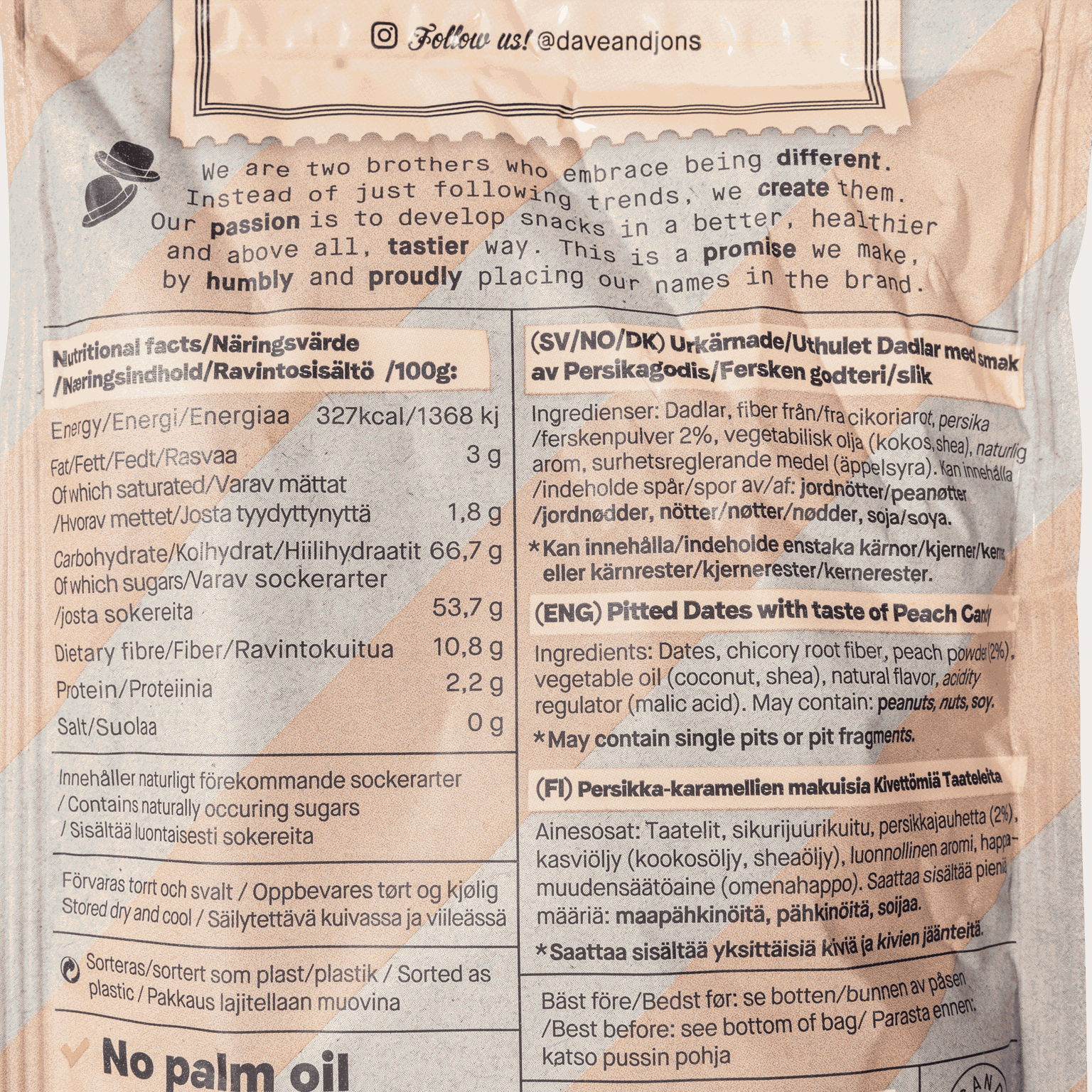Dave & Jon datolya édes őszibarackkal 125g