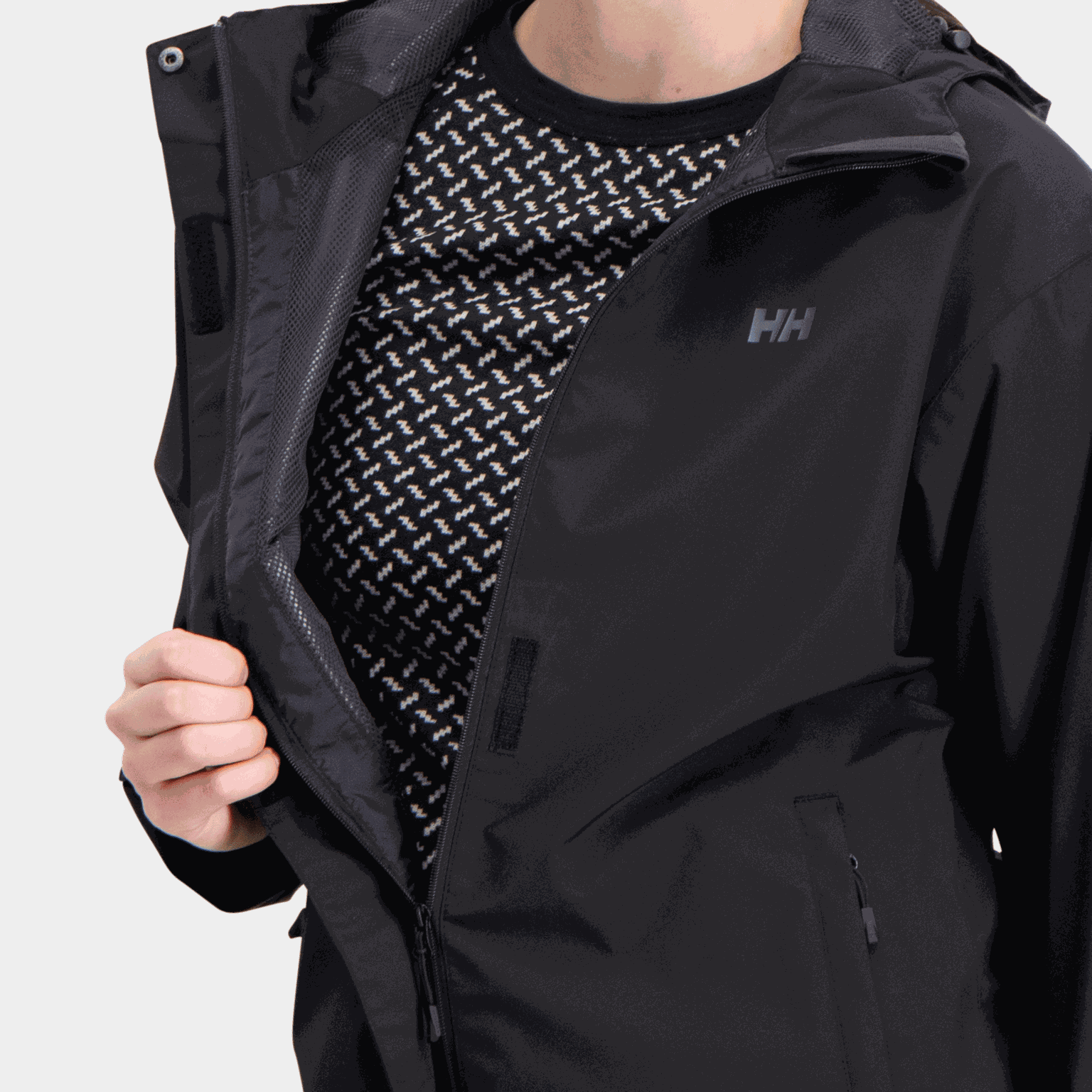  Waterdichte jas 77, waterdichte jas voor dames - zwart
