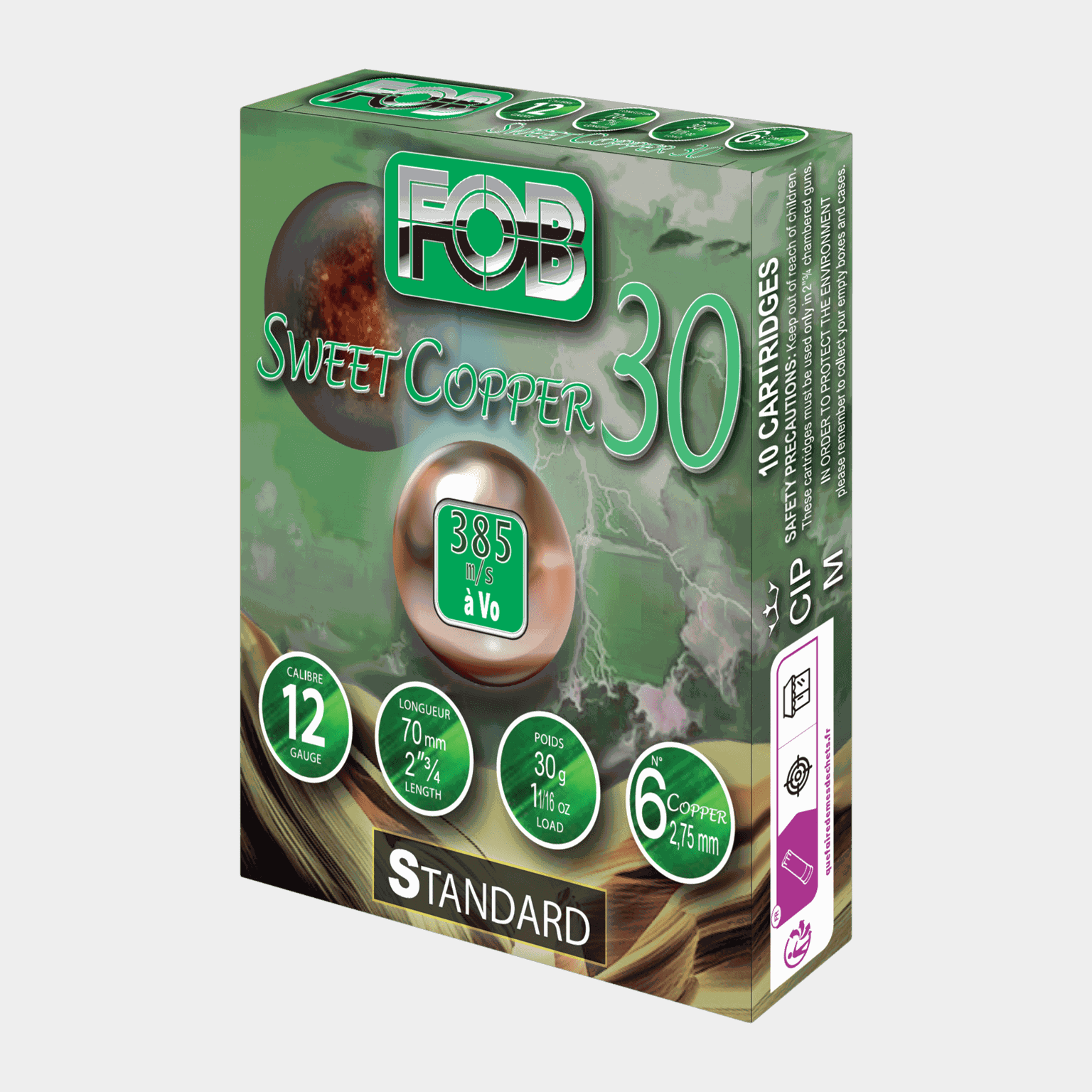 Náboje Sweet Copper 12-70-6 broků 30 g (balení po 10 ks)