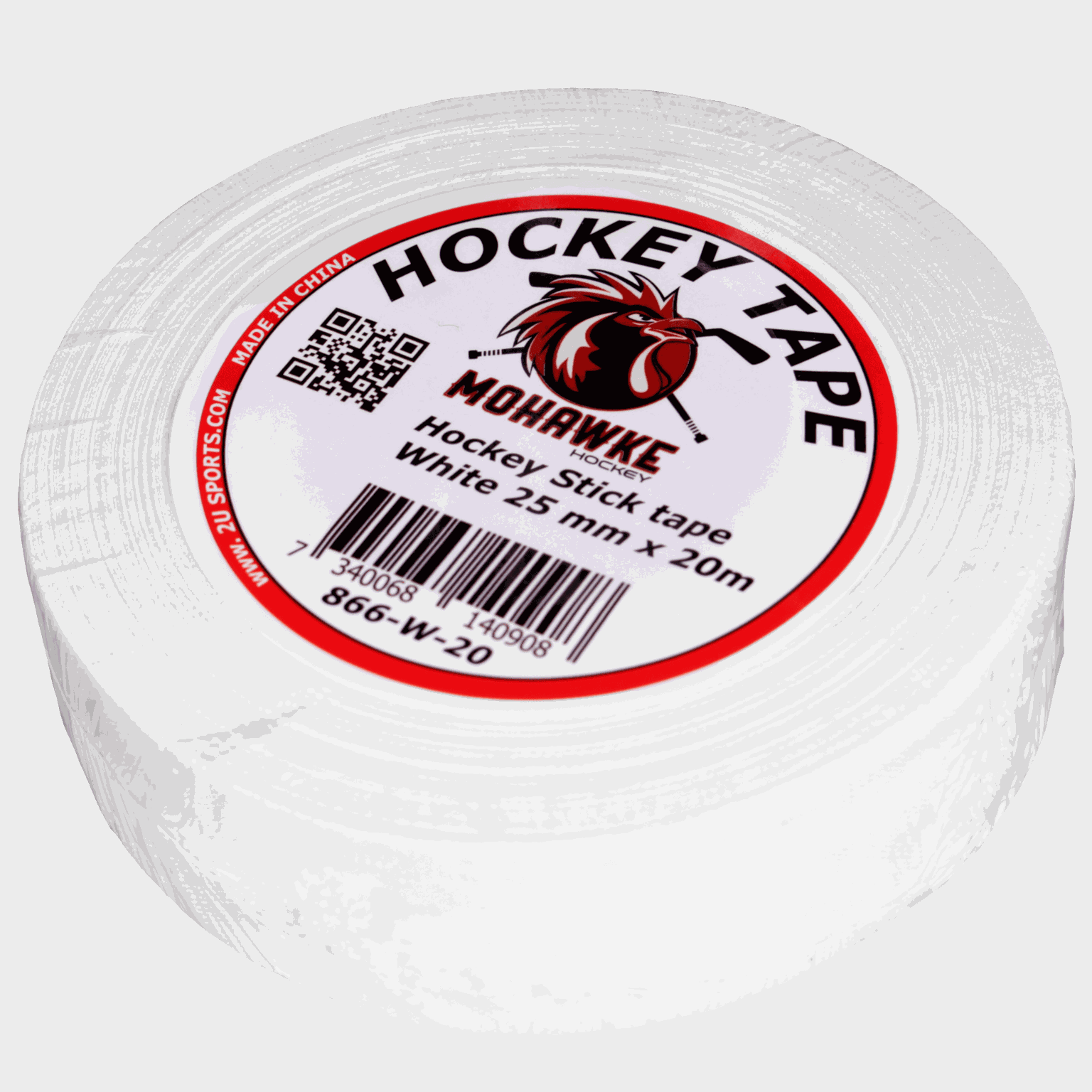 Mohawke Cloth Hockey Tape, 25 mm x 20 m, hockeytape - Hvit