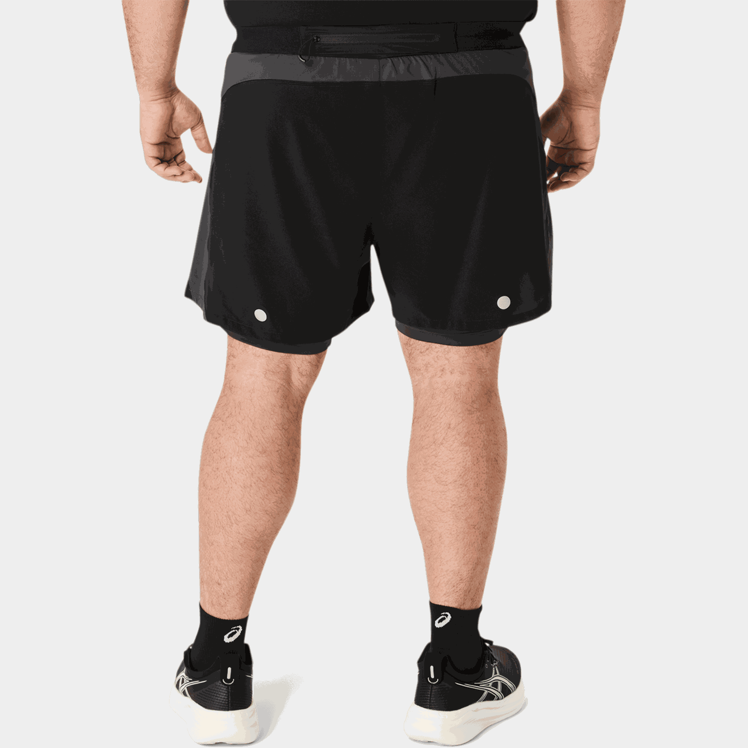 Pantaloncini da corsa da uomo Road 2 in 1 da 5 pollici – Neri