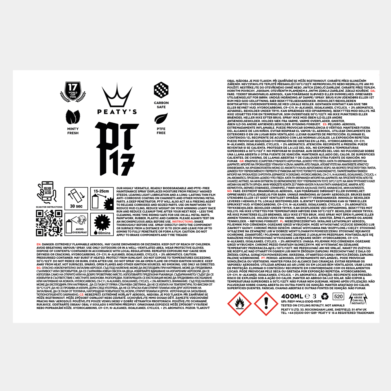  PT17 Spray do ogólnej konserwacji rowerów -