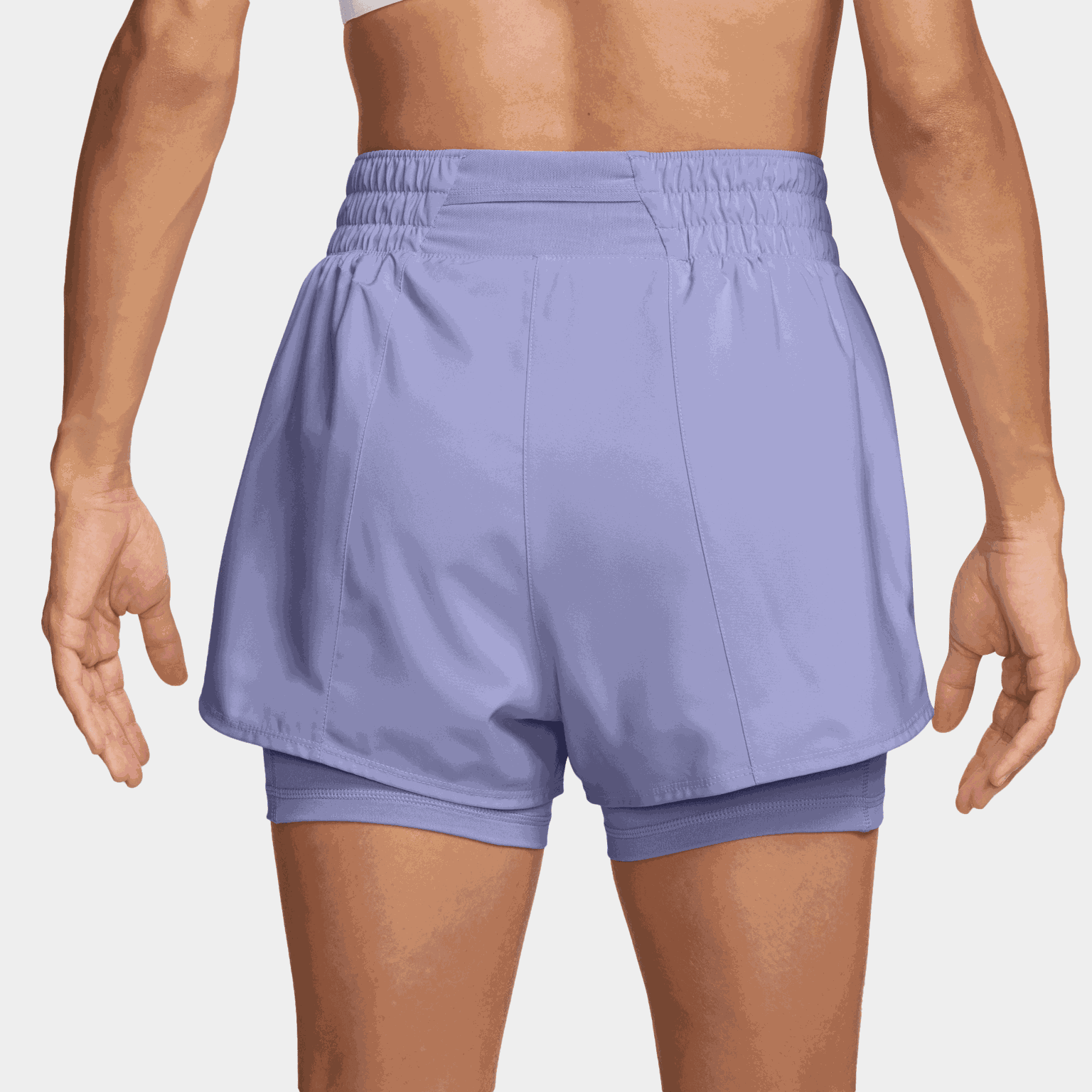  Shorts femininos One Dri-FIT 2 em 1 de cintura alta (7,6 cm)