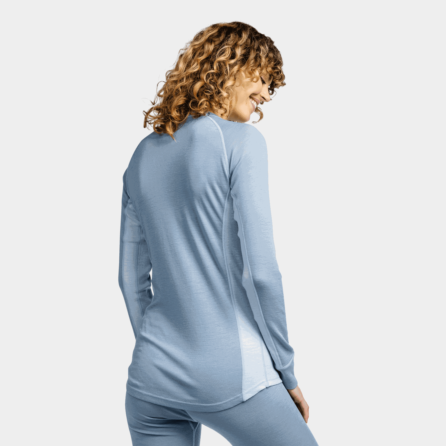  Laajias Merino wollen trui met ronde hals voor dames – Blauw