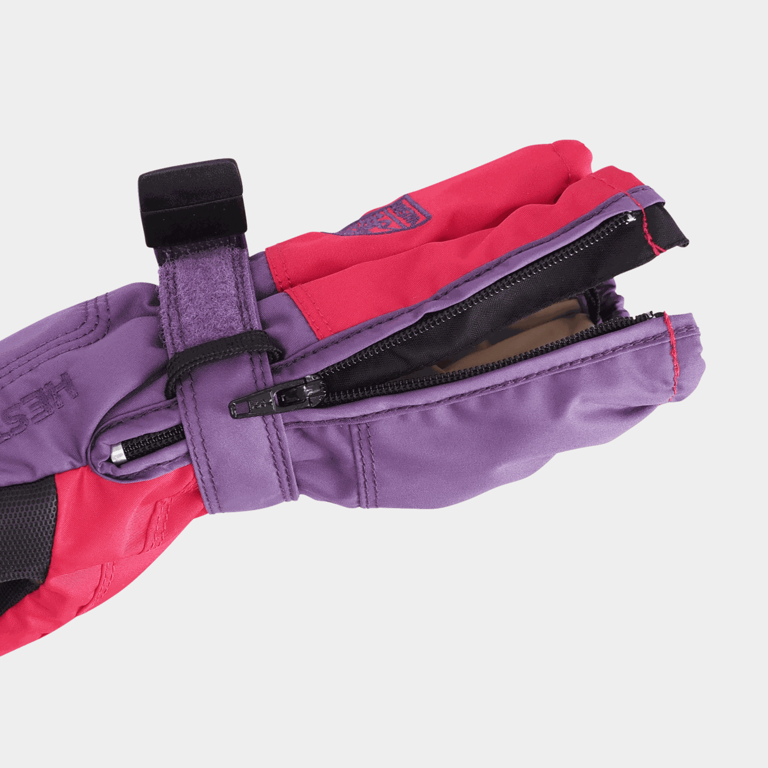  Moufles longues à fermeture éclair pour bébé, moufles pour enfants - Violet