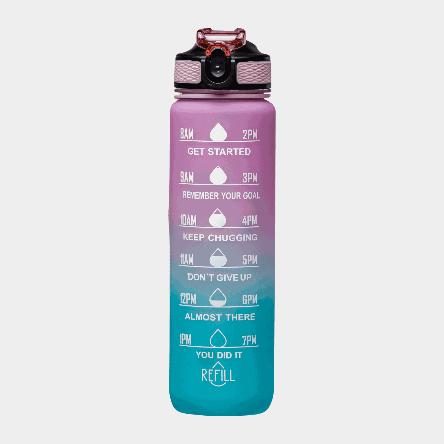 Motivational Bottle 1L, motivasjonsdrikkeflaske - Grønn