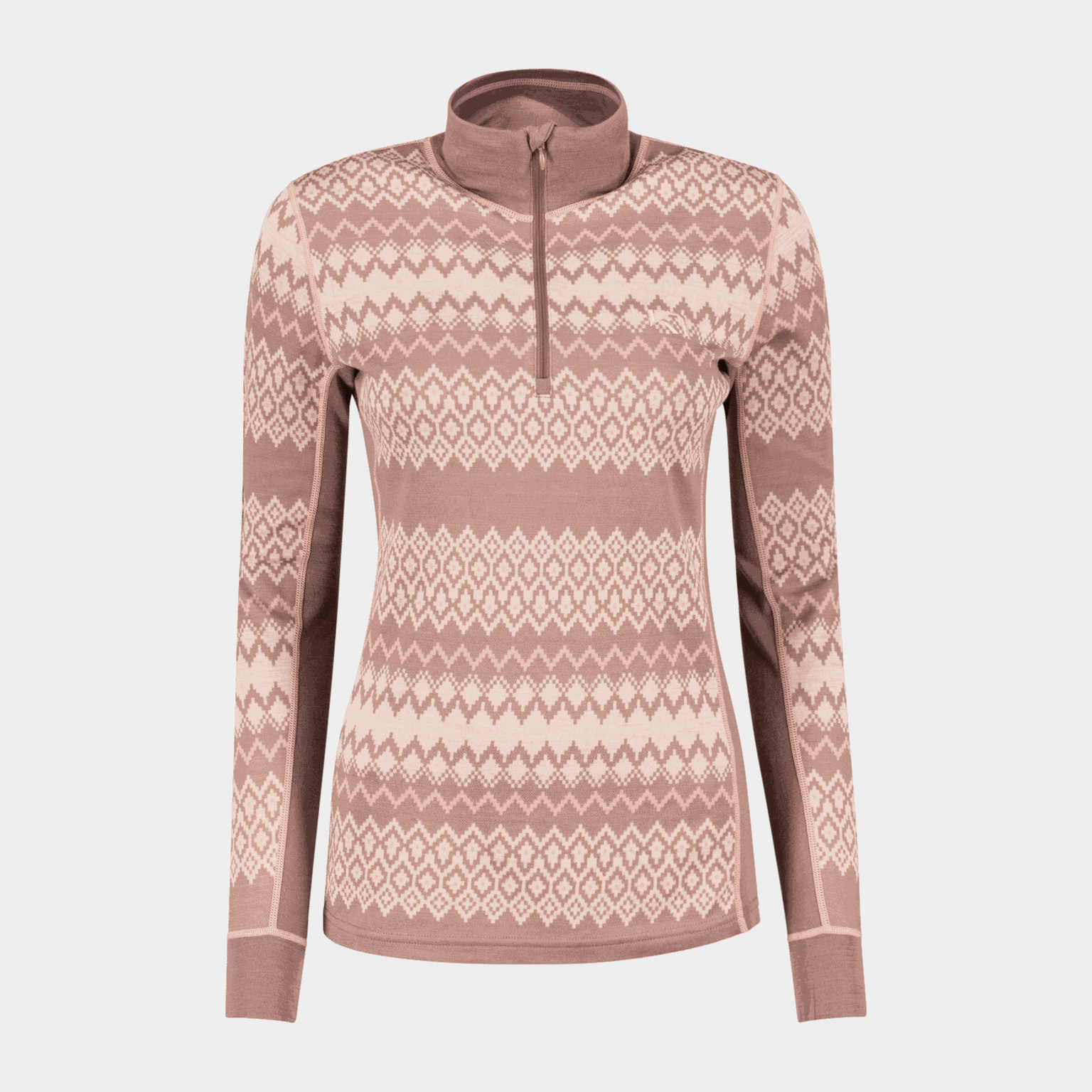 Sweter damski Agnes z wełny z zamkiem błyskawicznym w kolorze różowym