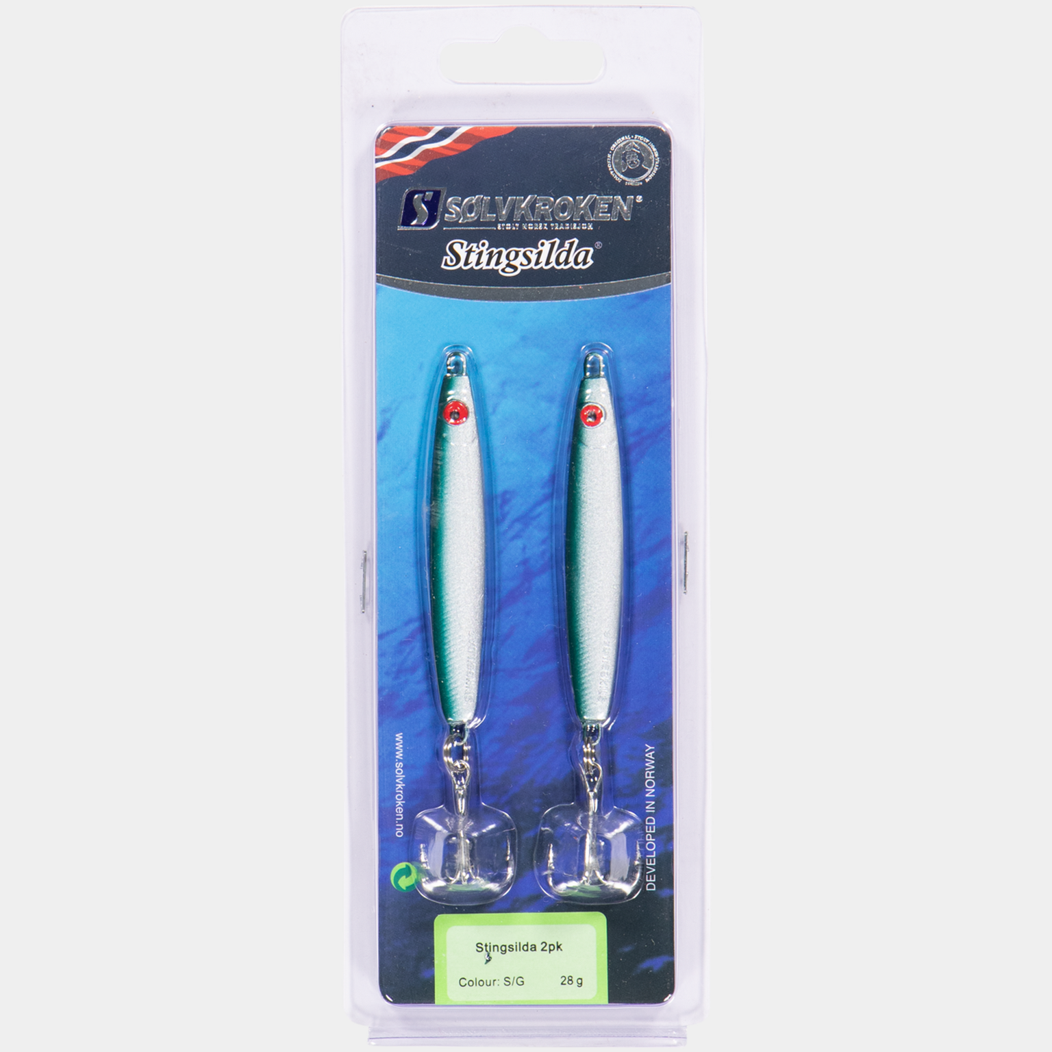 Stingsilda 2 pk 28gr S/G, fiskesluk -