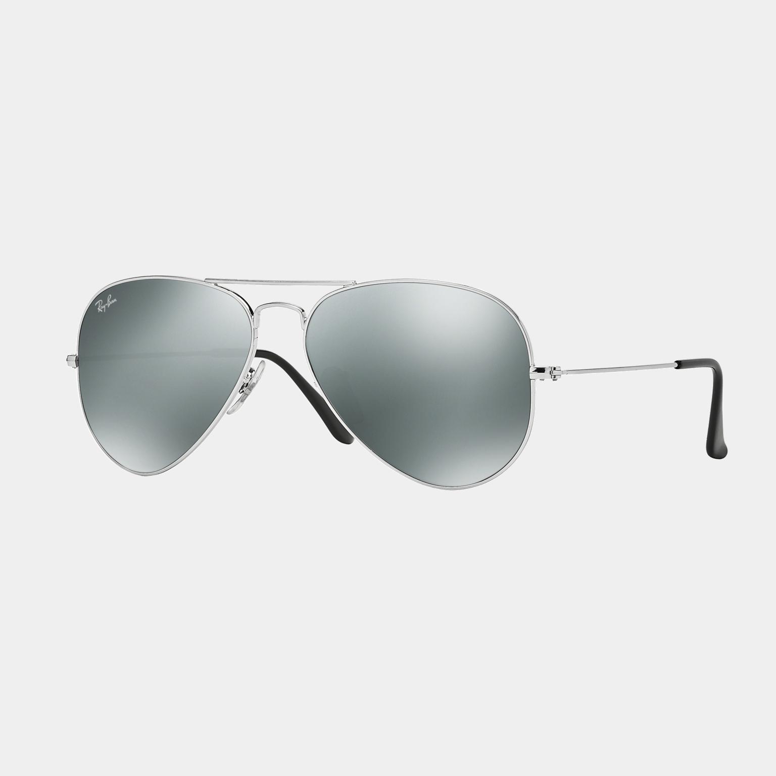 Óculos de sol aviador grandes de metal RB3025 - cinza