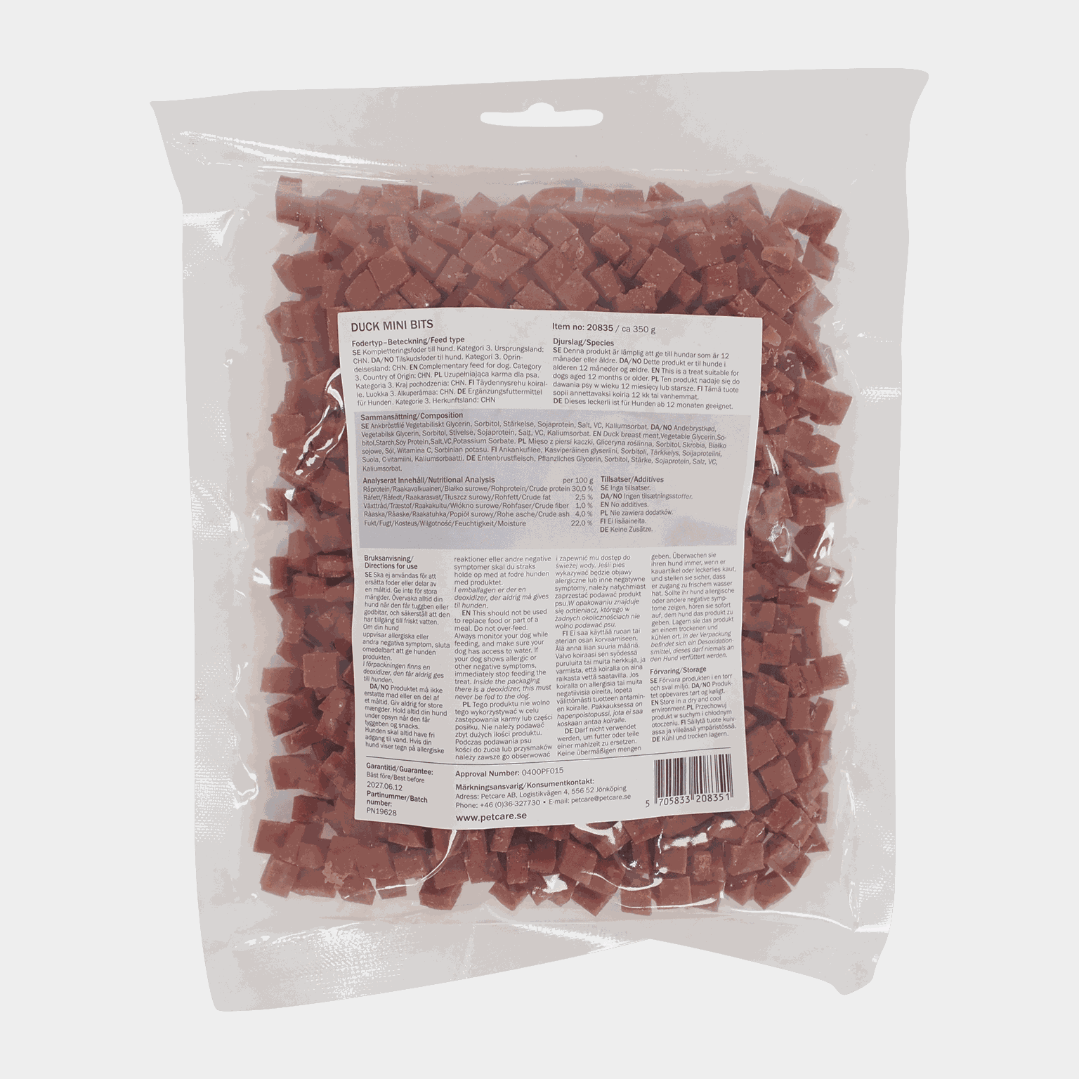  Miniaturowe kąski z kaczki 350g, przekąski dla psów -