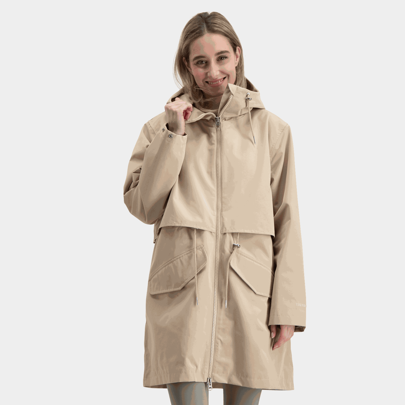 Parka feminina estilo cruiser, parka impermeável